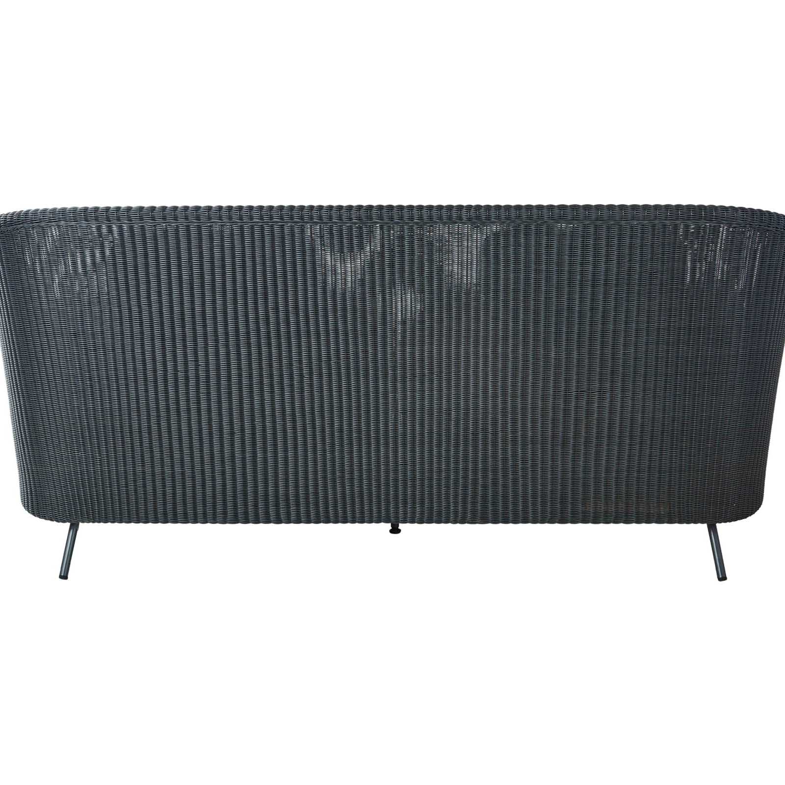 Mega 2-Sitzer Sofa aus Cane-line Weave in Graphite mit Kissen aus  in
