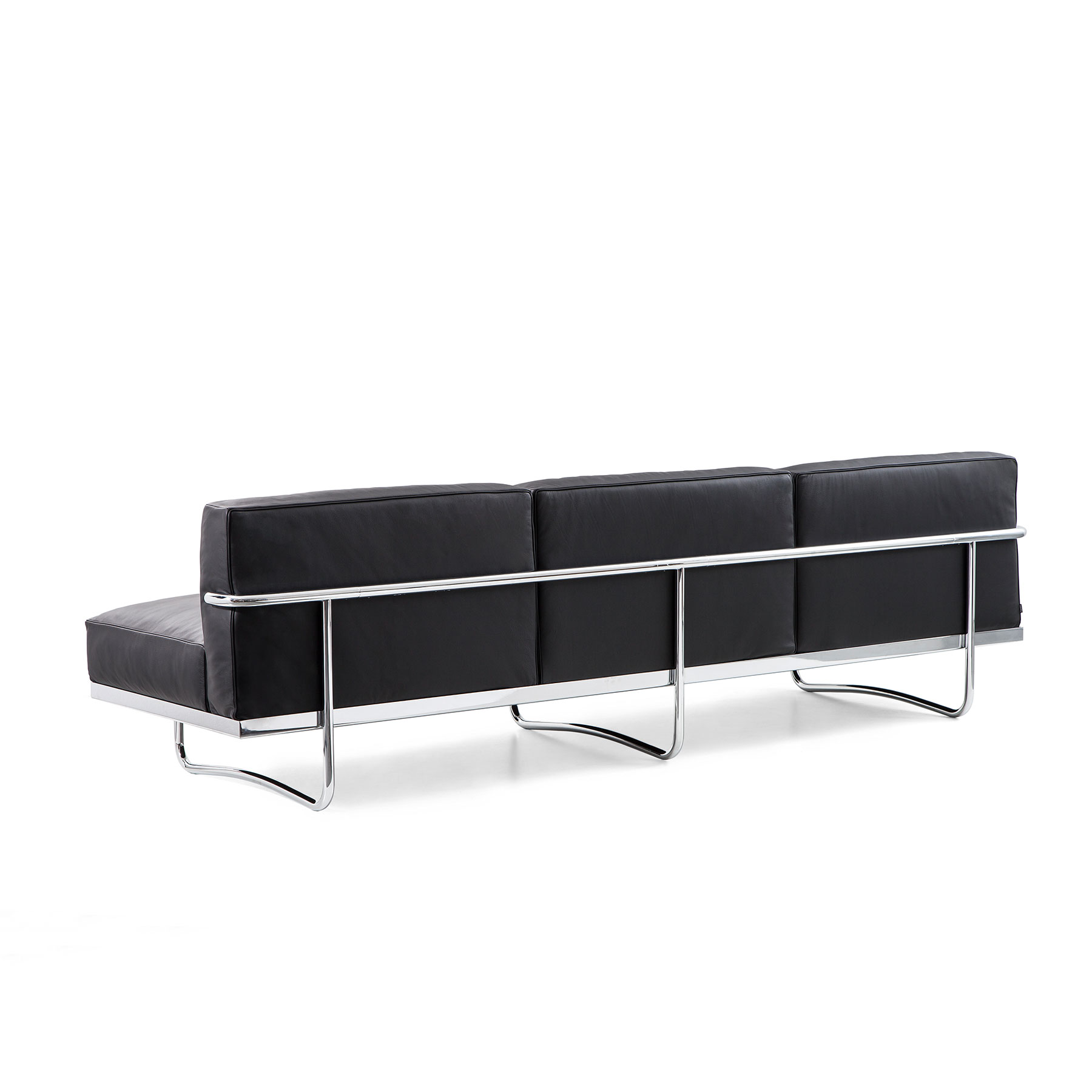 3-sitzer Sofa 5 Canapé Appartement Le Corbusier aus Leder in Schwarz