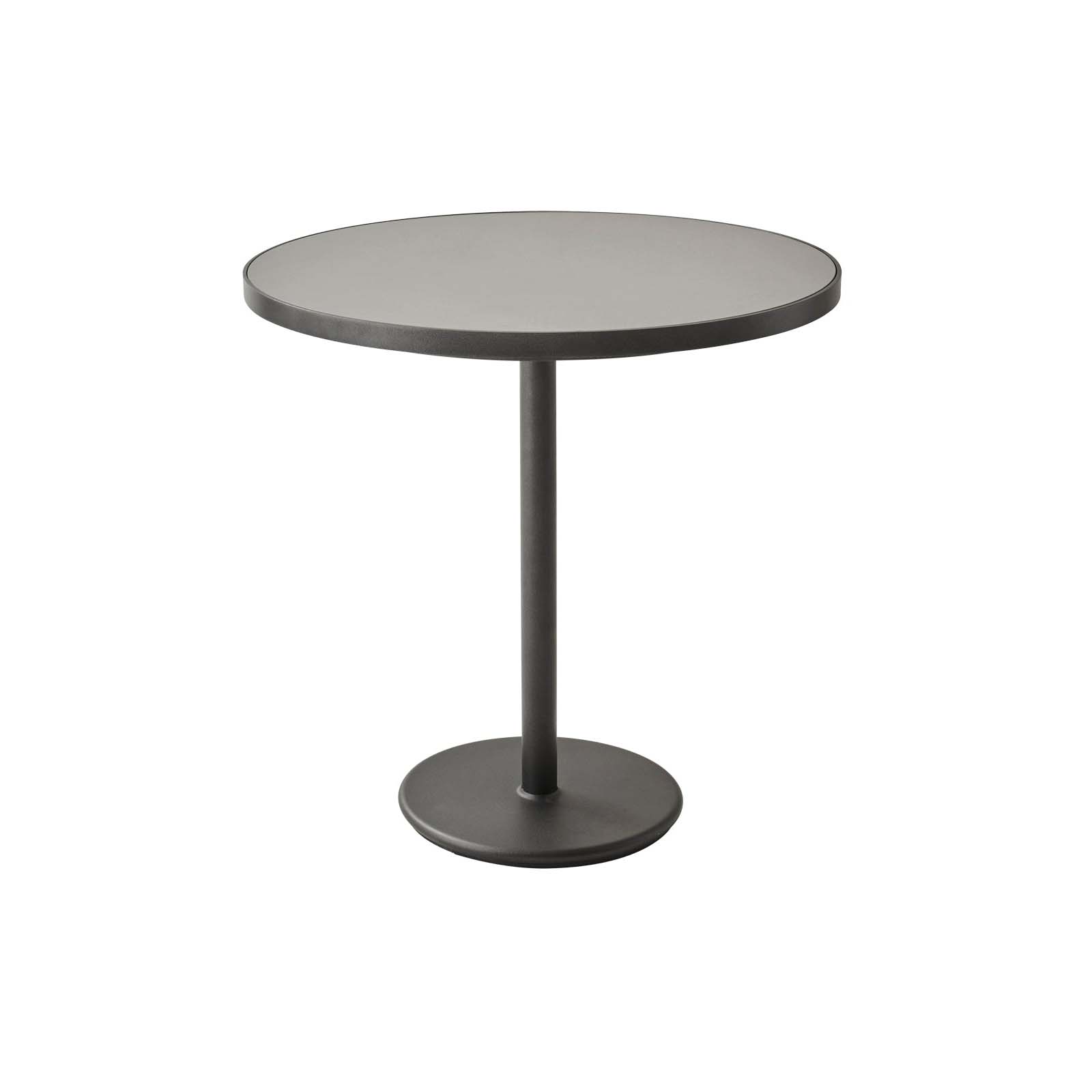 Go Bistrotisch Durchmesser 75 cm aus Aluminium in Lava Grey mit Tisch aus Ceramic in Lava Grey