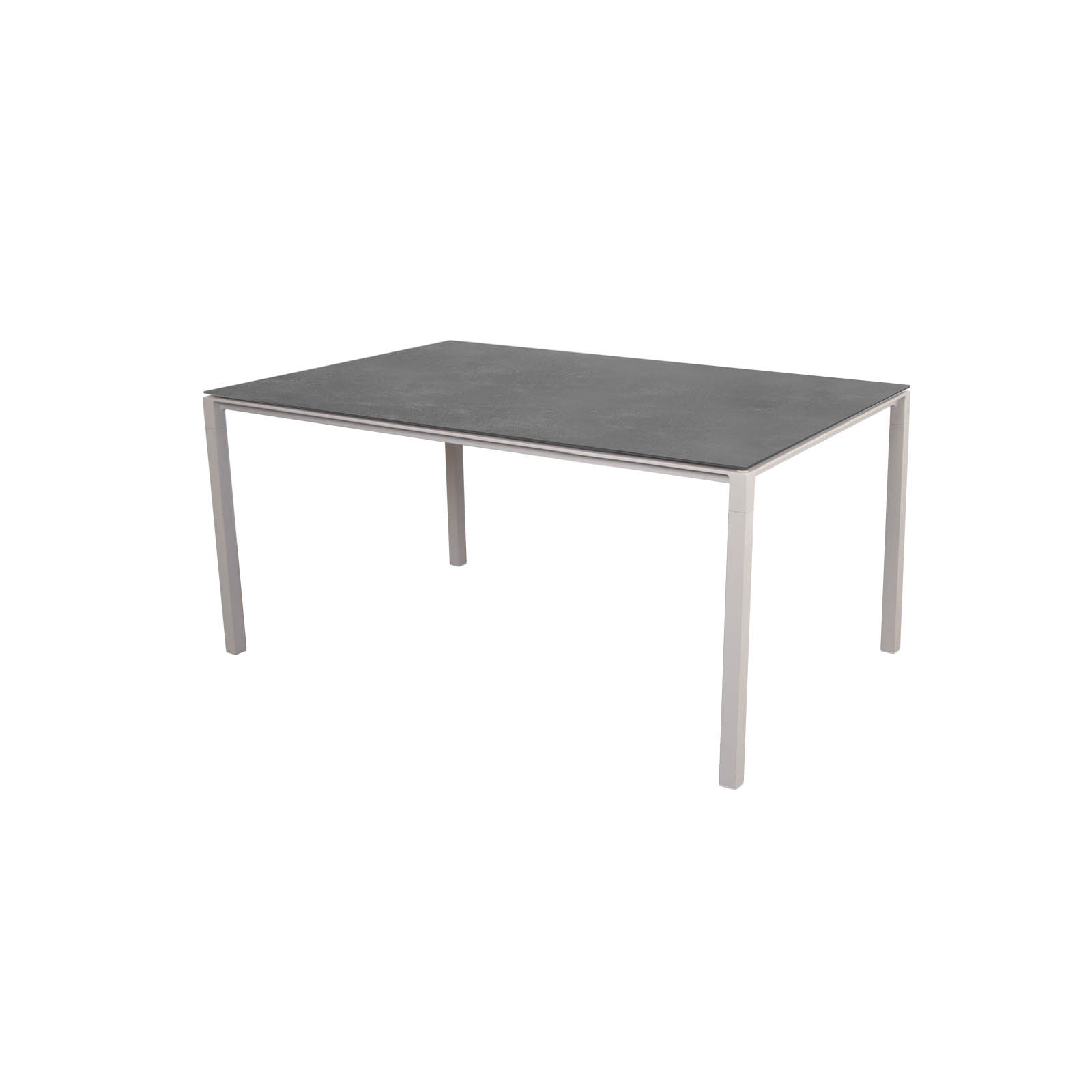 Tisch 150x90 cm Pure aus Aluminium in Sand mit Tischplatte aus Ceramic in Fossil Black