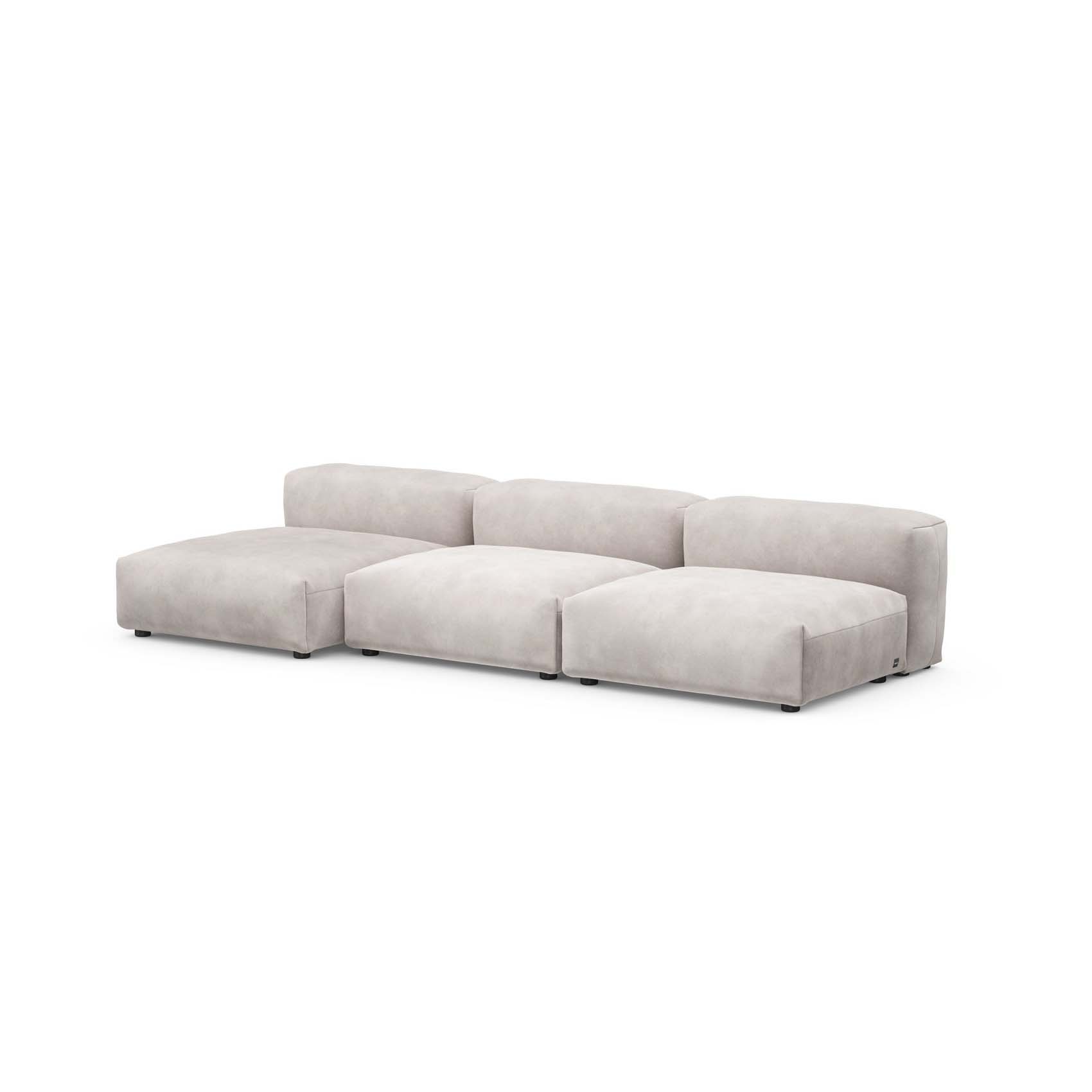 Three Seat Sofa L Velvet Light Grey