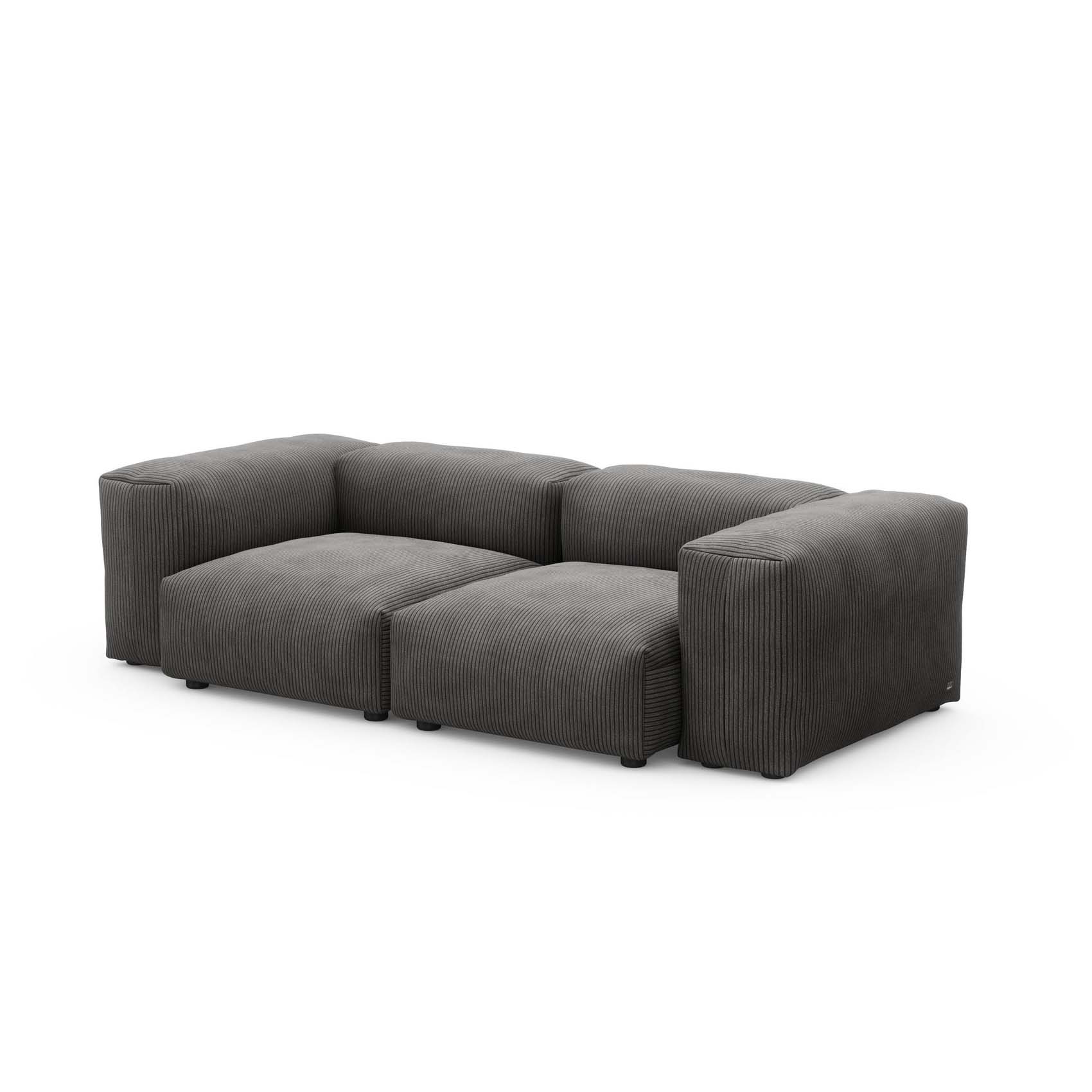 Two Seat Sofa S Cord Velours Dark Grey
