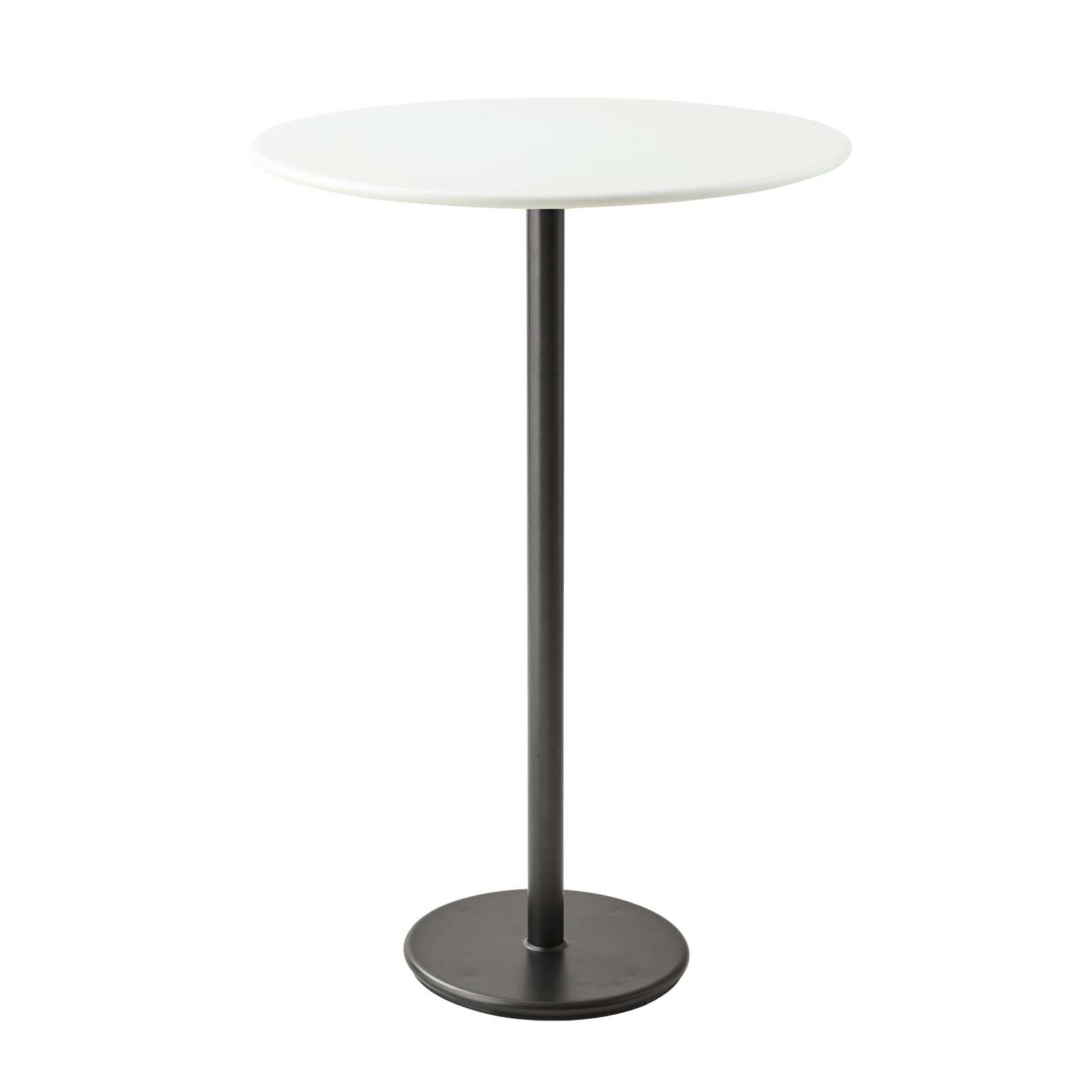 Go Bartisch Durchmesser 80 cm aus Aluminium in Lava Grey mit Tischplatte aus Aluminium in White