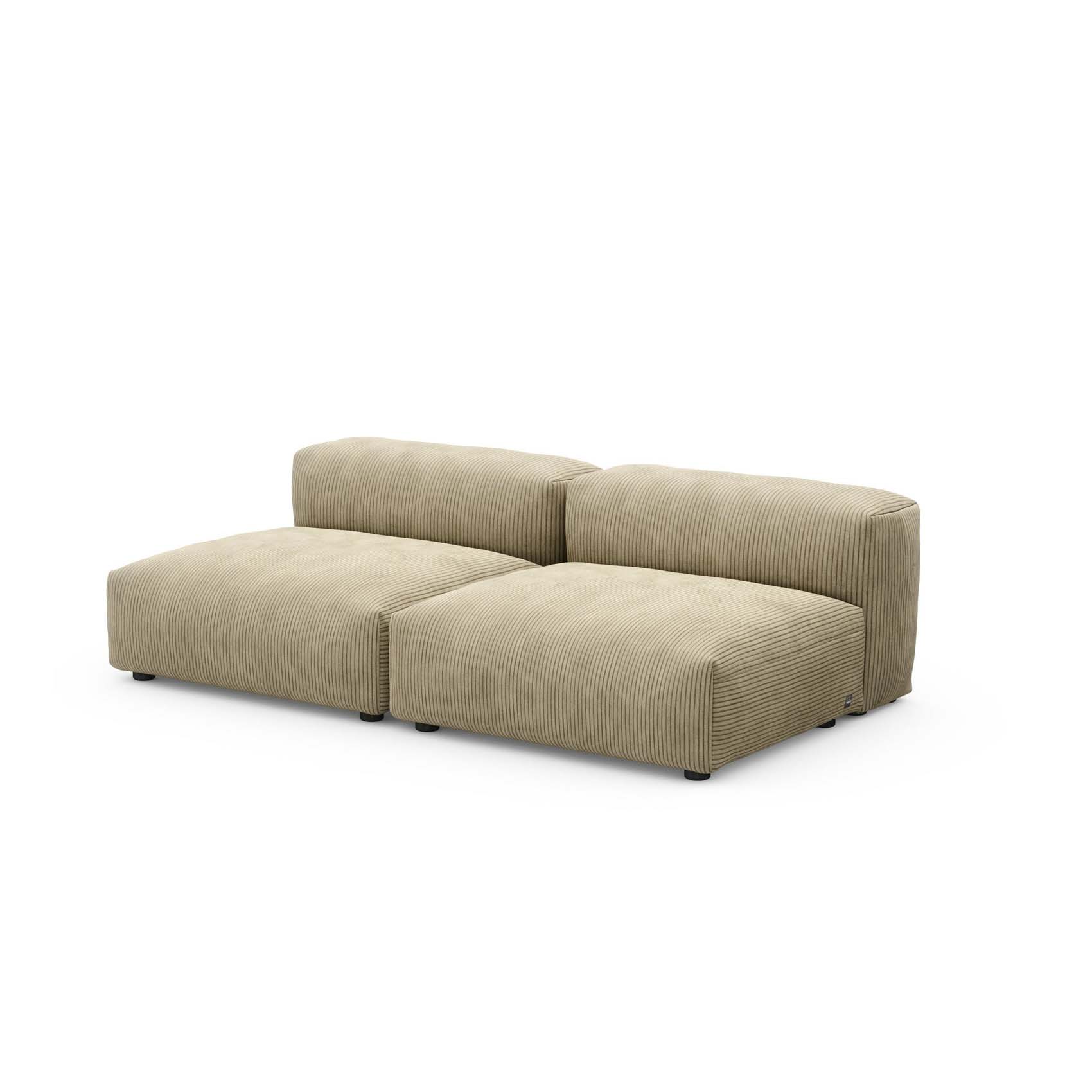 Two Seat Lounge Sofa M Cord Velours Khaki