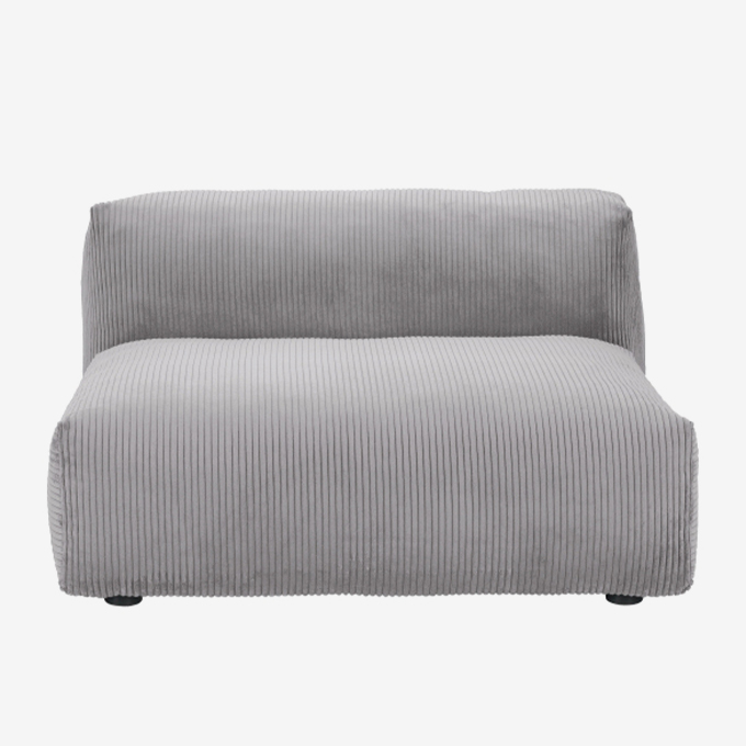 Sofa 1 Medium 1 Side Cord Velours, Farbe Light Grey 0SL1SM1BLCV02