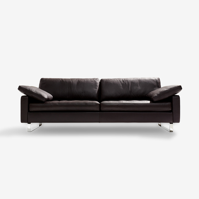 Sofa Conseta Leder schwarz 184cm