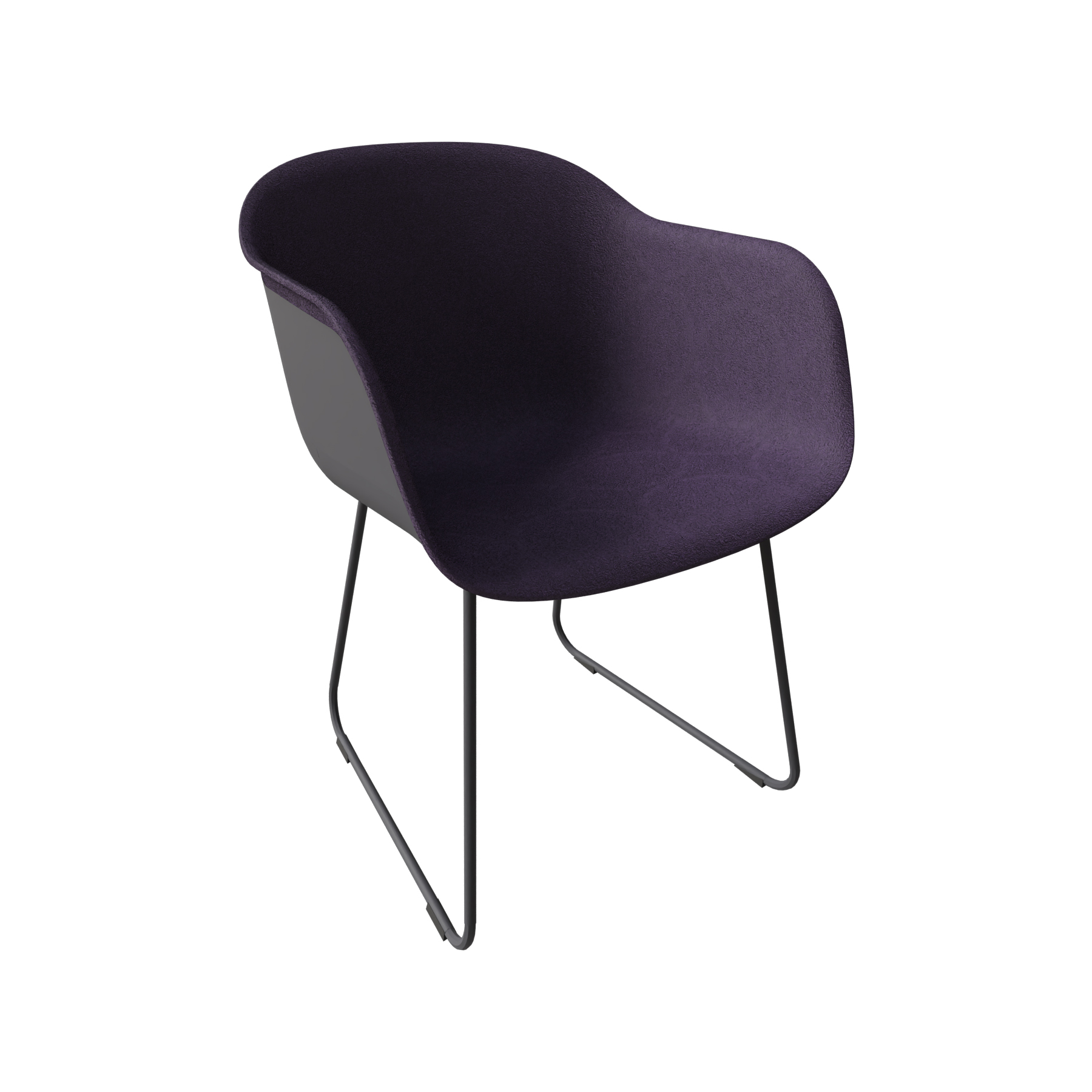 Fiber Armchair Front Upholstery / Sled Base 70233-BLCK_0091