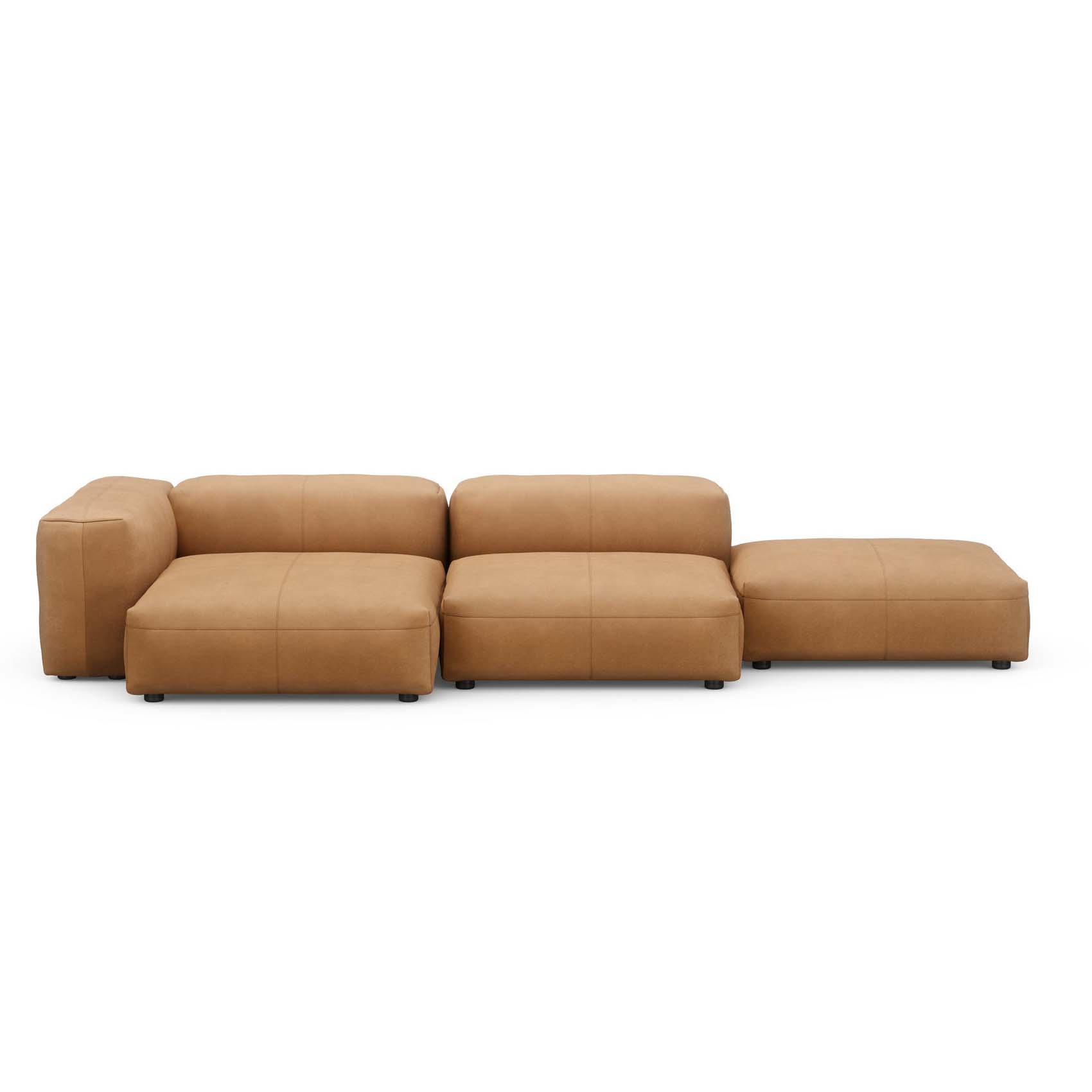 Three Seat Sofa L Leather Brown