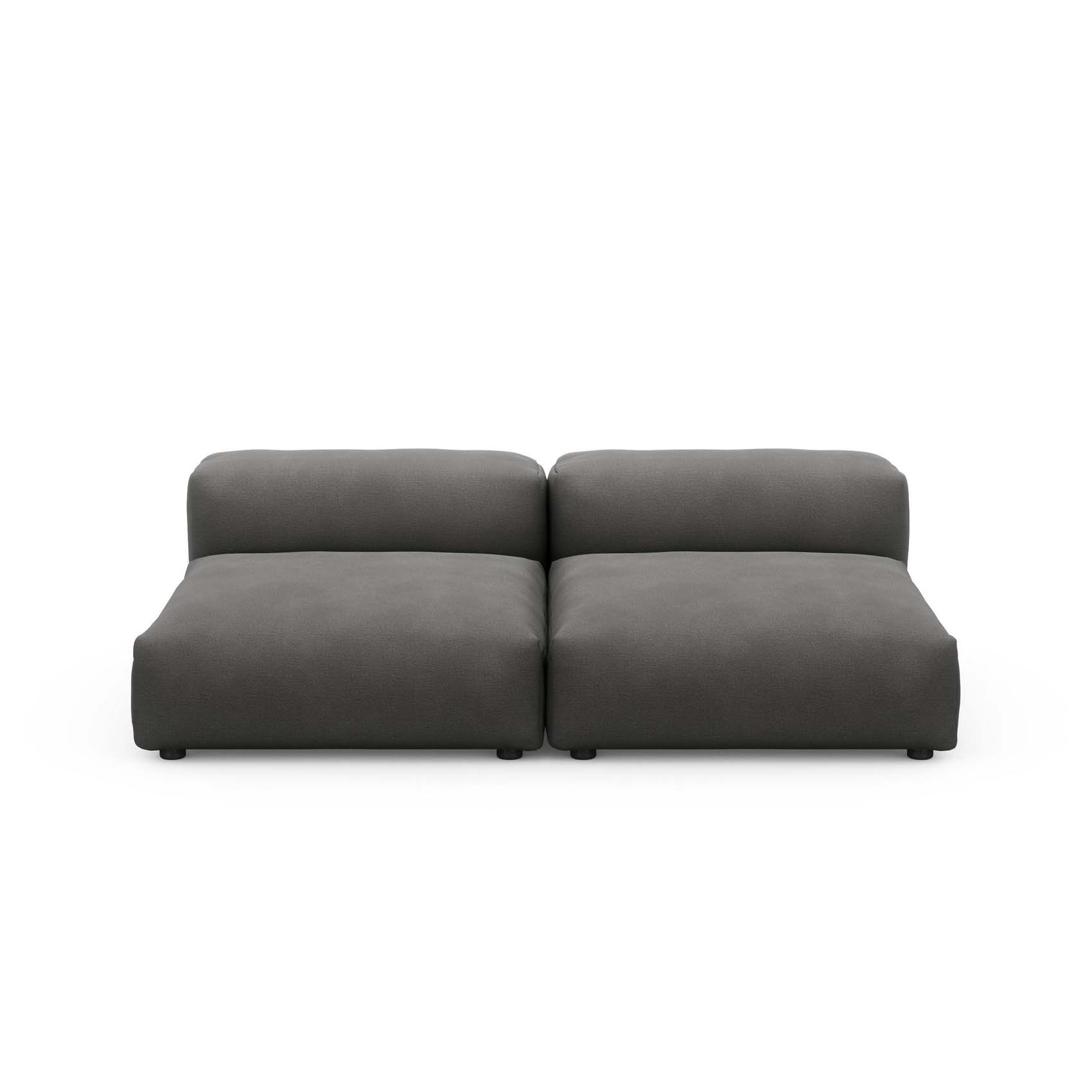 Two Seat Lounge Sofa L Linen Anthracite