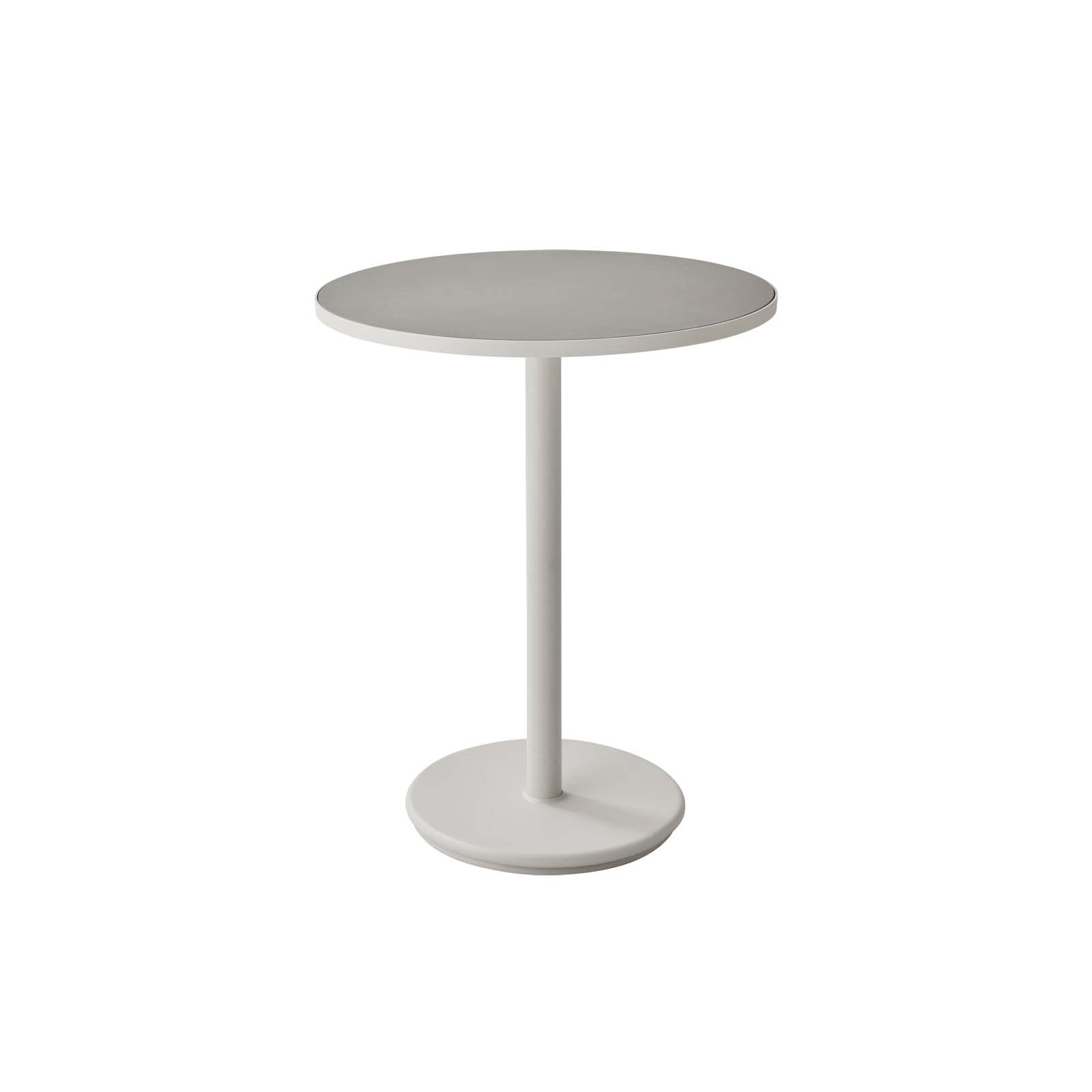 Go café Gestell zum Bistrotisch Durchmesser 60 cm aus Aluminium in White mit Tischplatte aus Ceramic in White