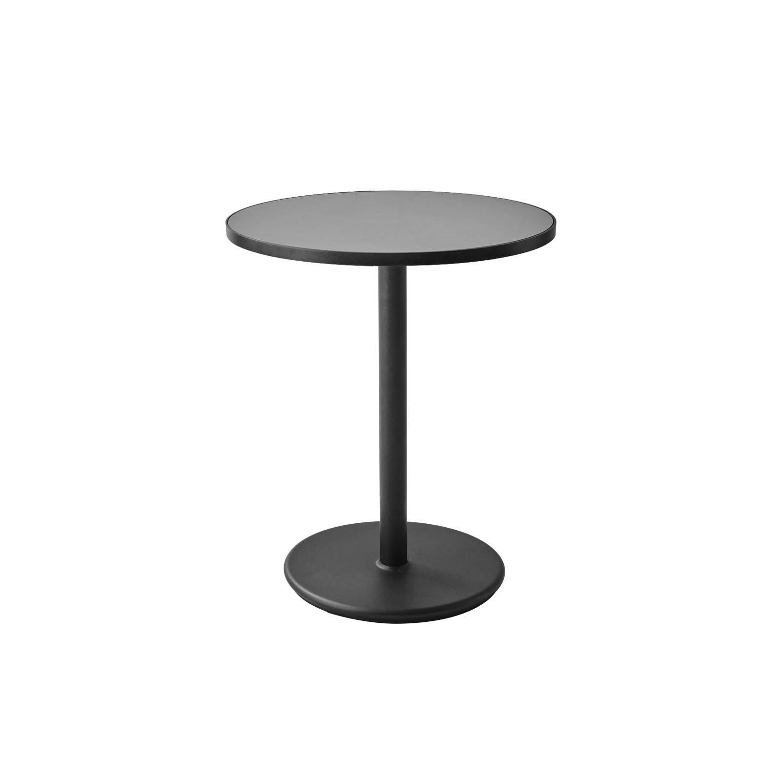 café Gestell zum Bistrotisch Durchmesser 60 cm Go aus Aluminium in Lava Grey mit Tischplatte aus Ceramic in Light Grey