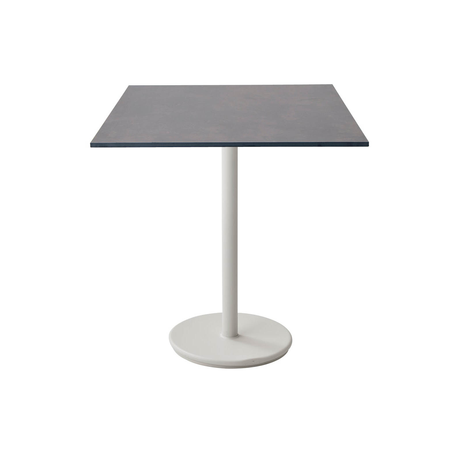 Go Bistrotisch 75x75 cm aus Aluminium in White mit Tischplatte aus HPL in Dark Grey