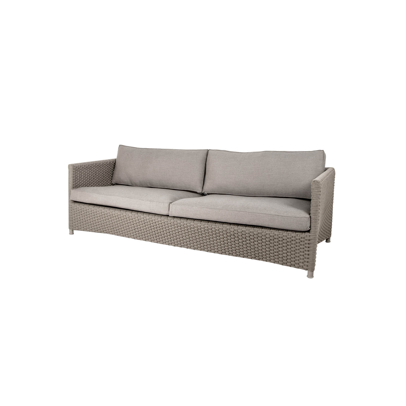 Diamond 3-Sitzer Sofa aus Cane-line Soft Rope in Taupe mit Kissen aus Cane-line Natté in Taupe