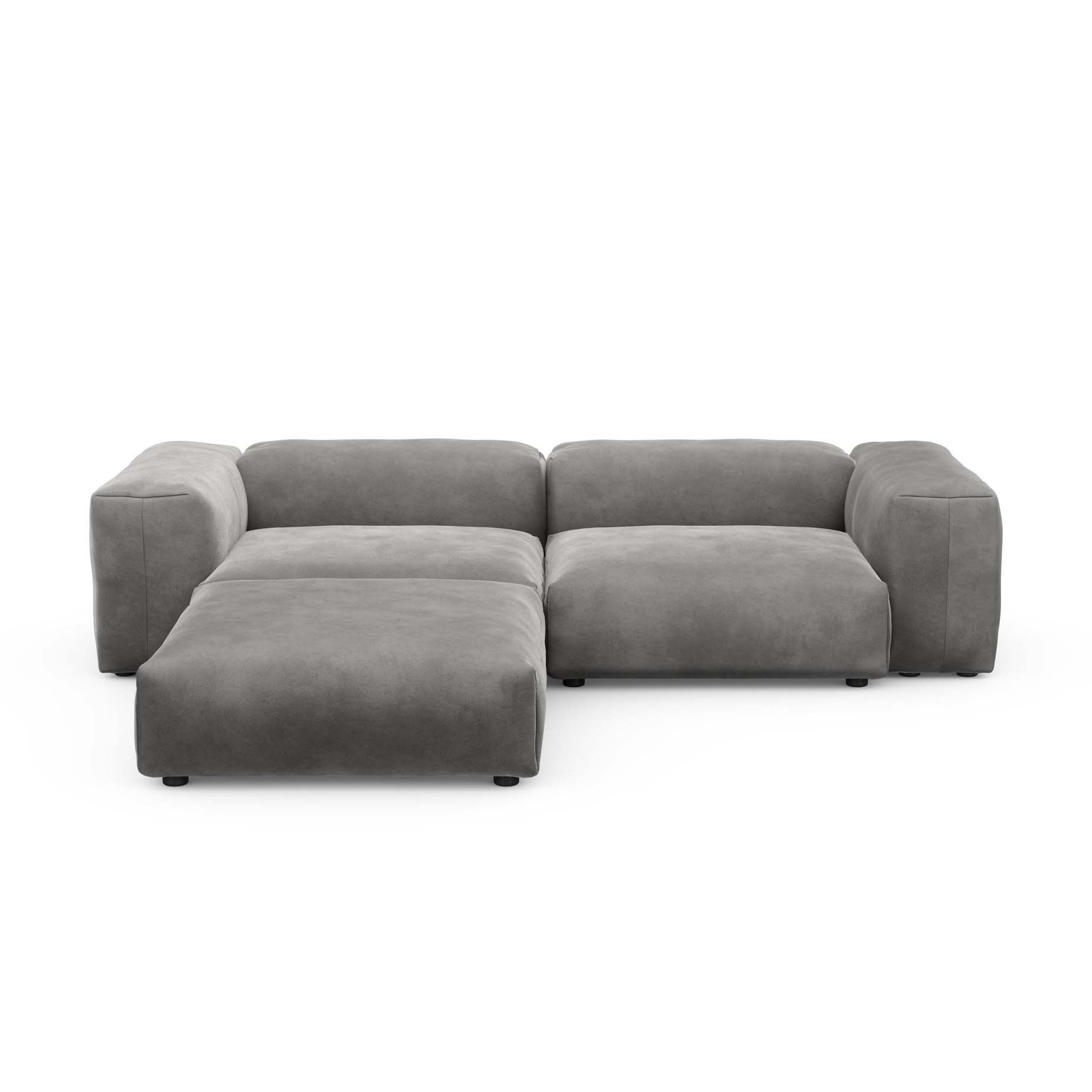 Corner Sofa L Velvet Dark Grey