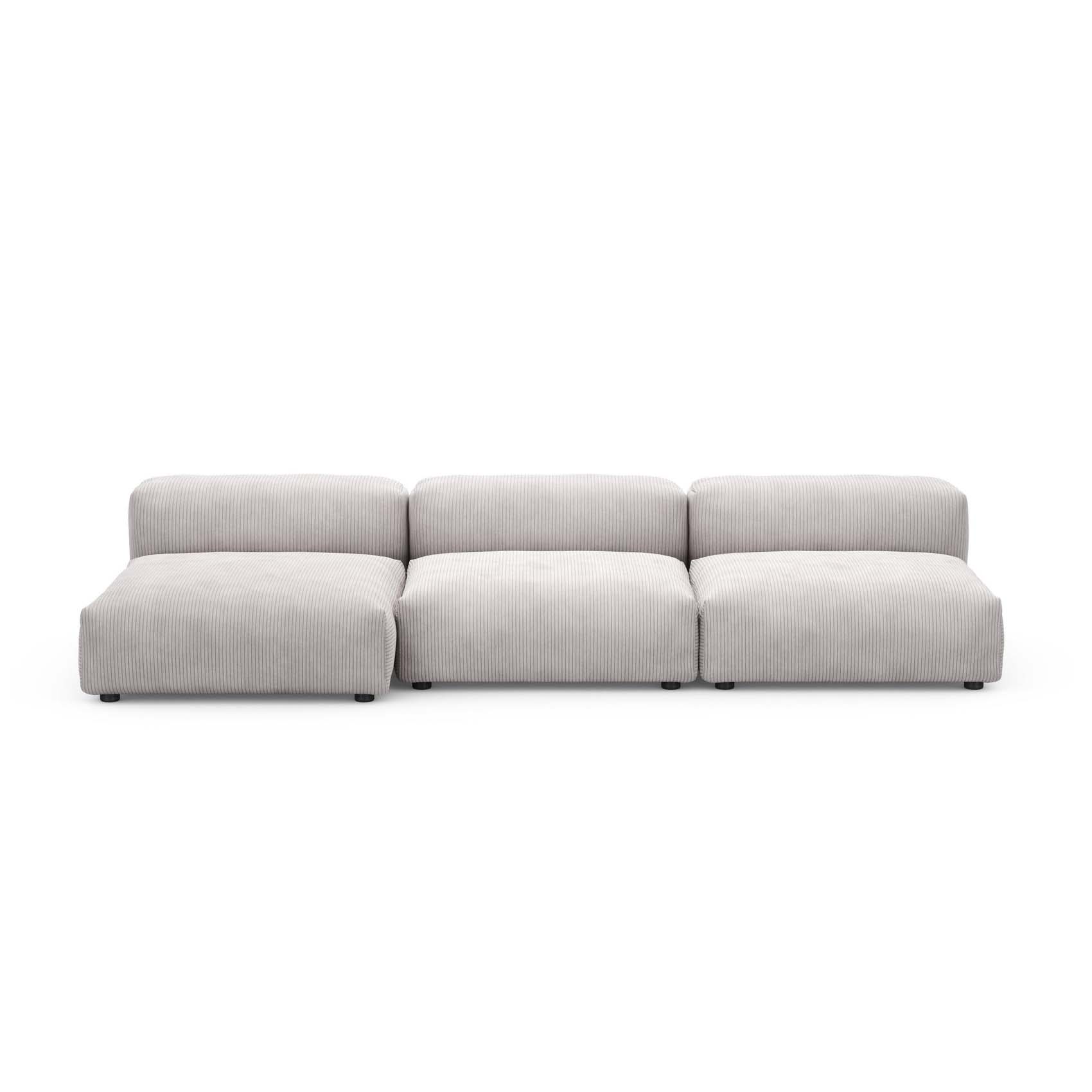 Three Seat Sofa L Cord Velours Platinum