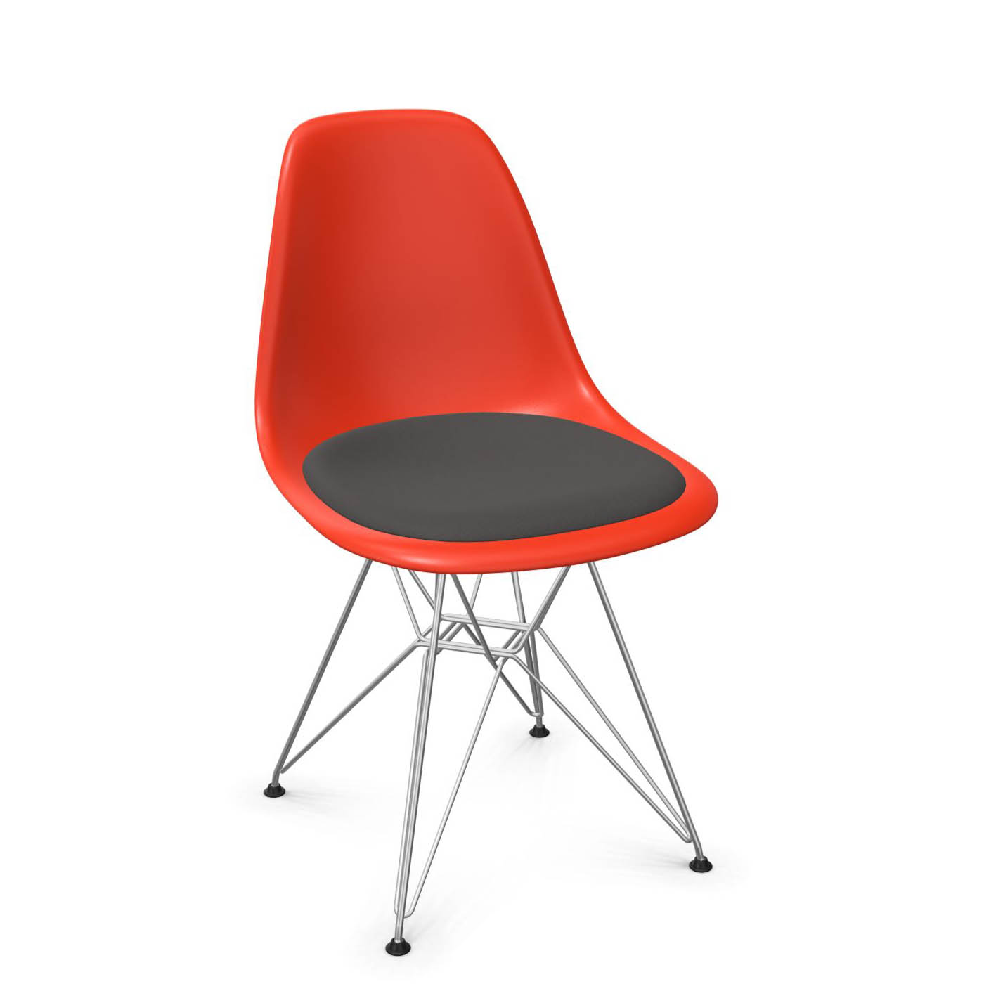 Eames Plastic Side Chair DSR 44030100 in Rot