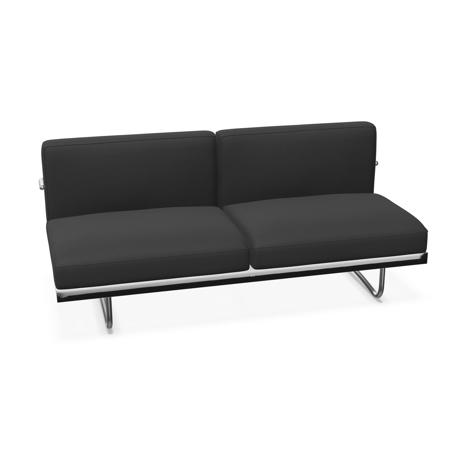 2-sitzer Sofa 5 Canapé Appartement Le Corbusier aus Leder in Schwarz