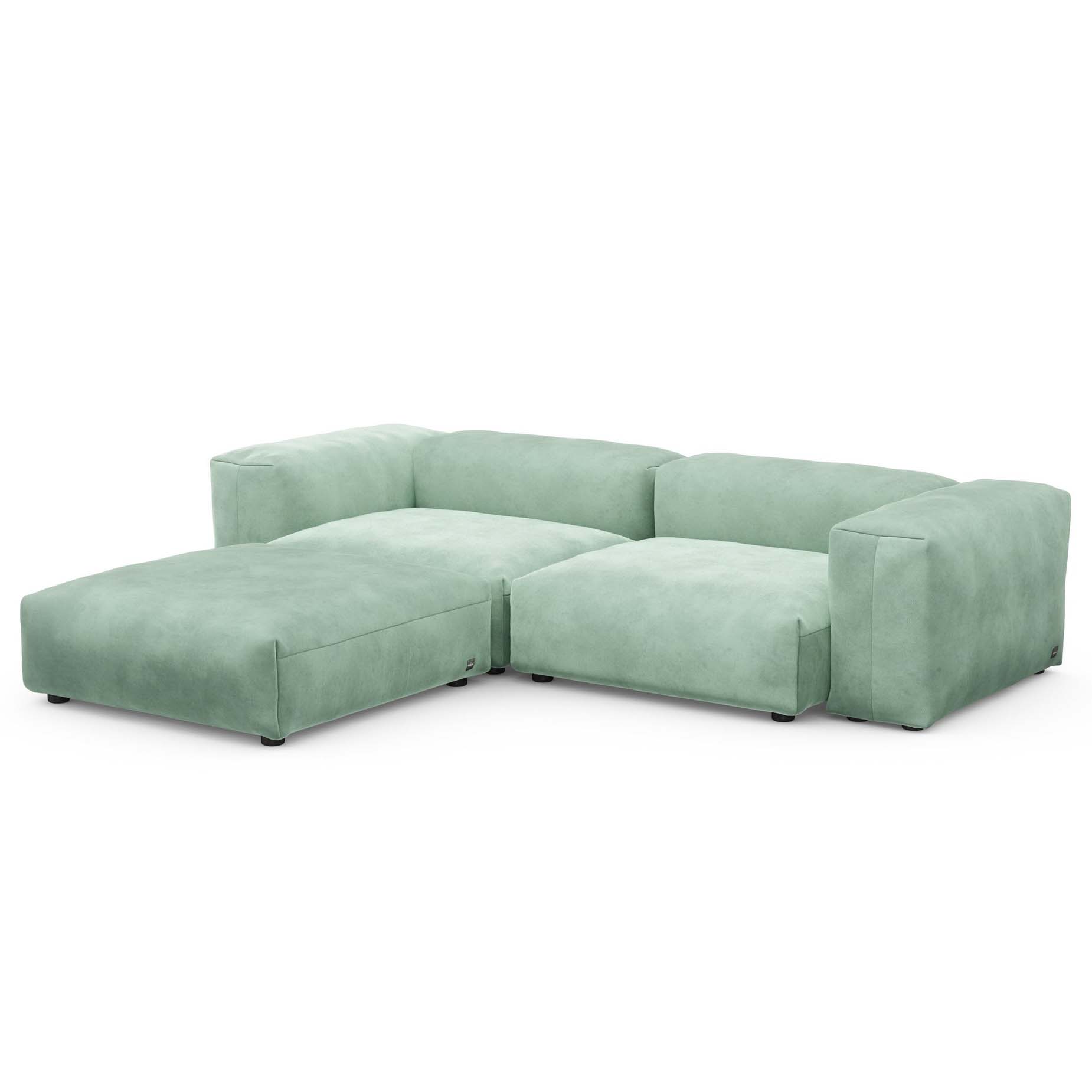 Corner Sofa L Velvet Mint