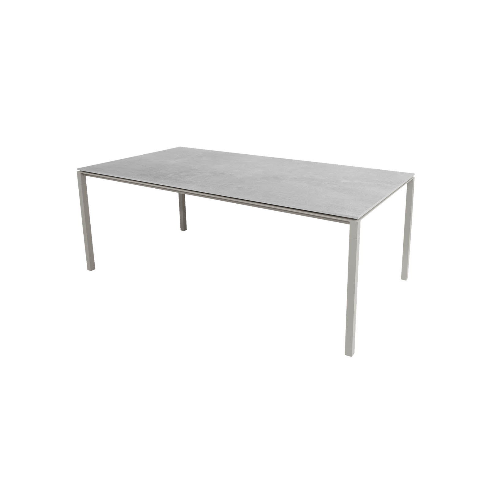 Tisch 200x100 cm Pure aus Aluminium in Taupe mit Tischplatte aus Ceramic in Fossil grey