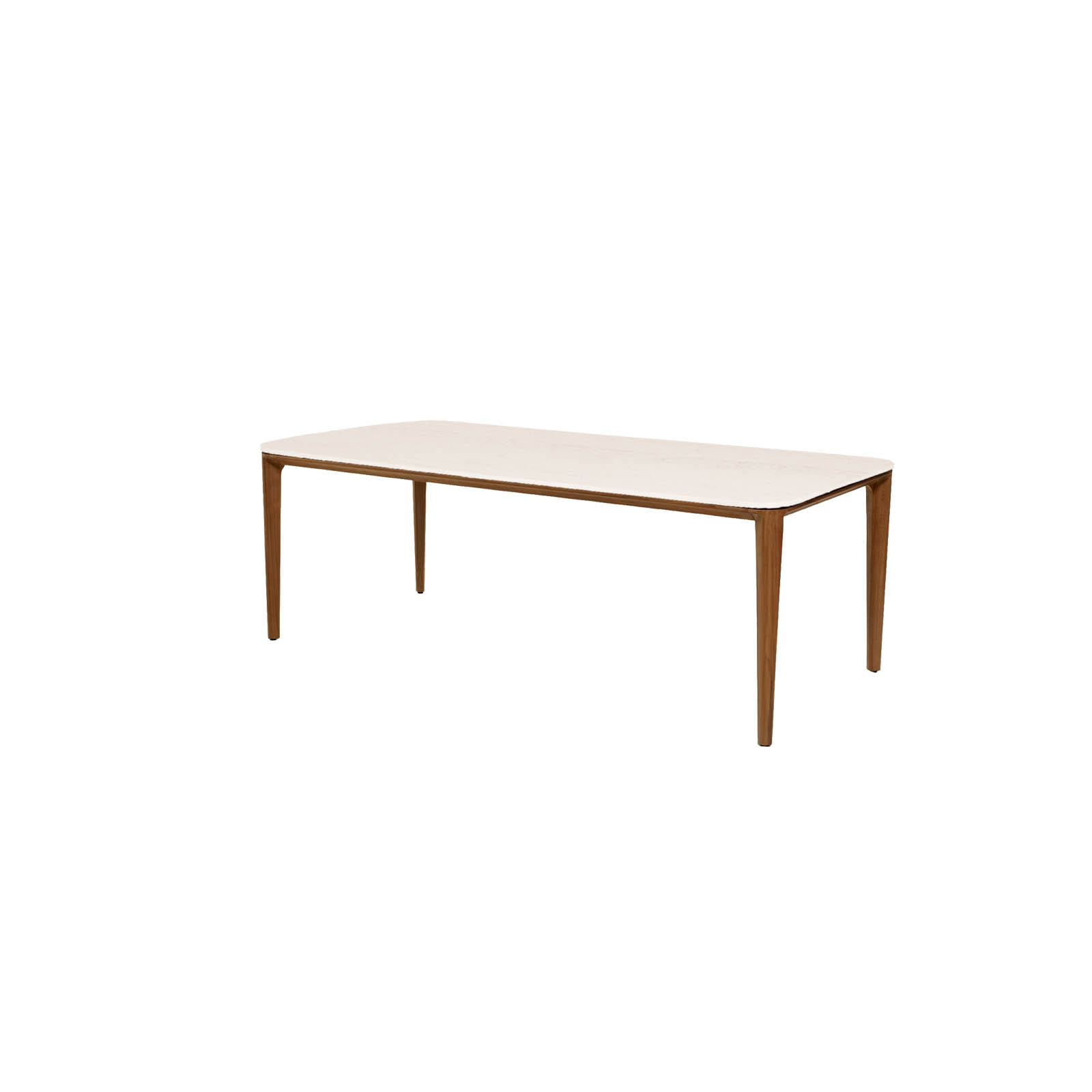 Aspect Tisch 210x100 cm aus Teak  mit Tischplatte aus Ceramic in Travert