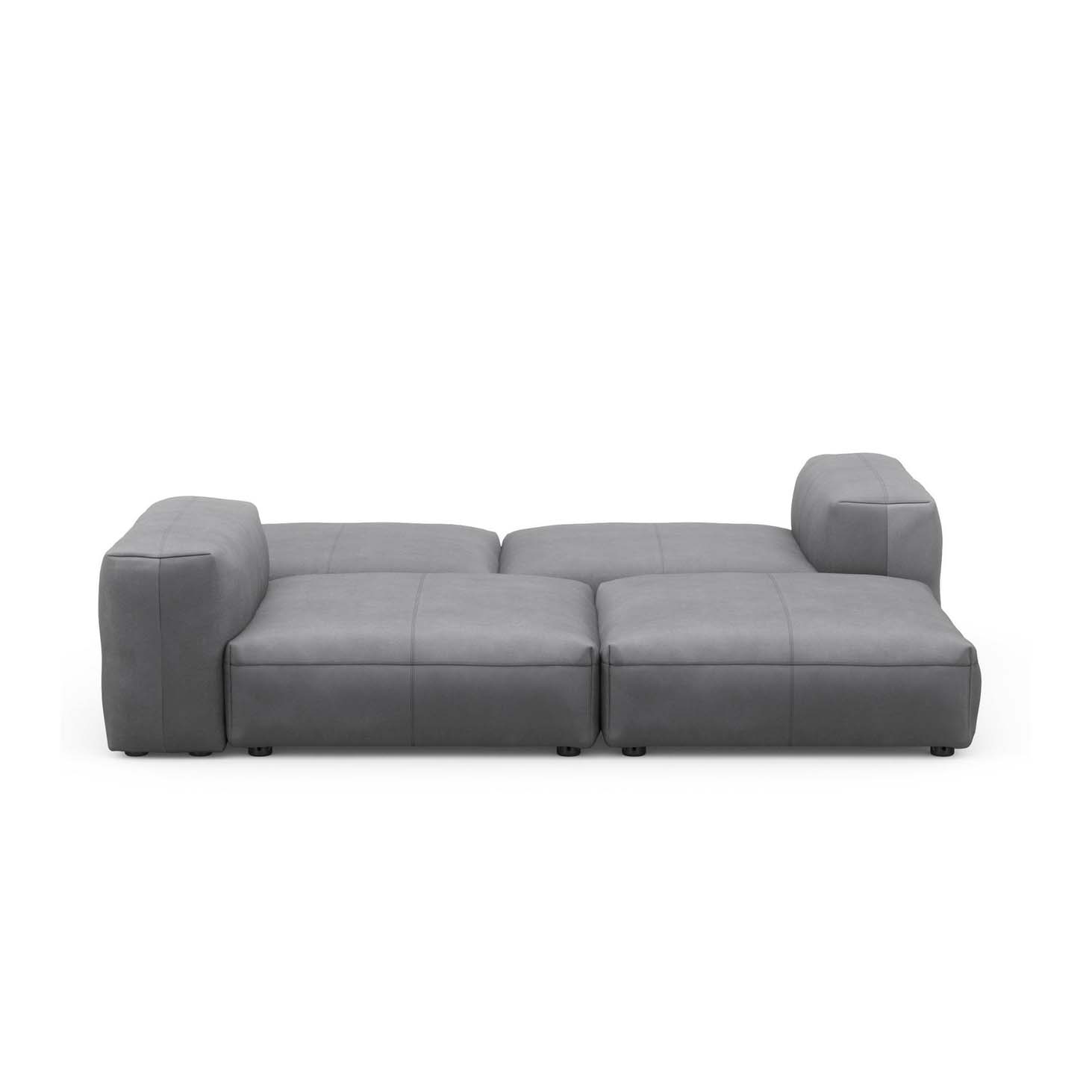 Sofa Loveseat L Leather Dark Grey