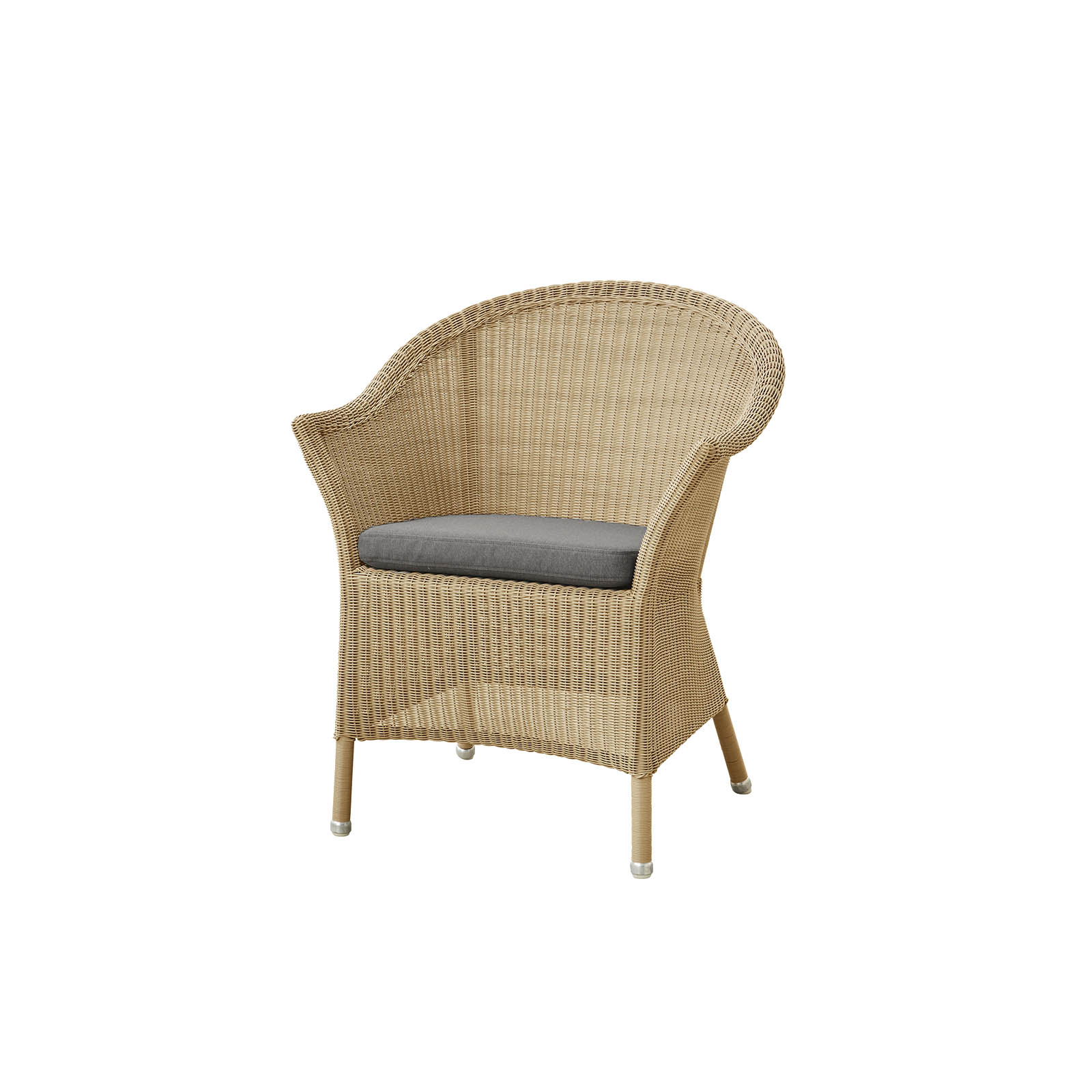 Lansing Stuhl aus Cane-line Weave in Natural mit Kissen aus Cane-line Natté in Taupe und Kissen aus  in