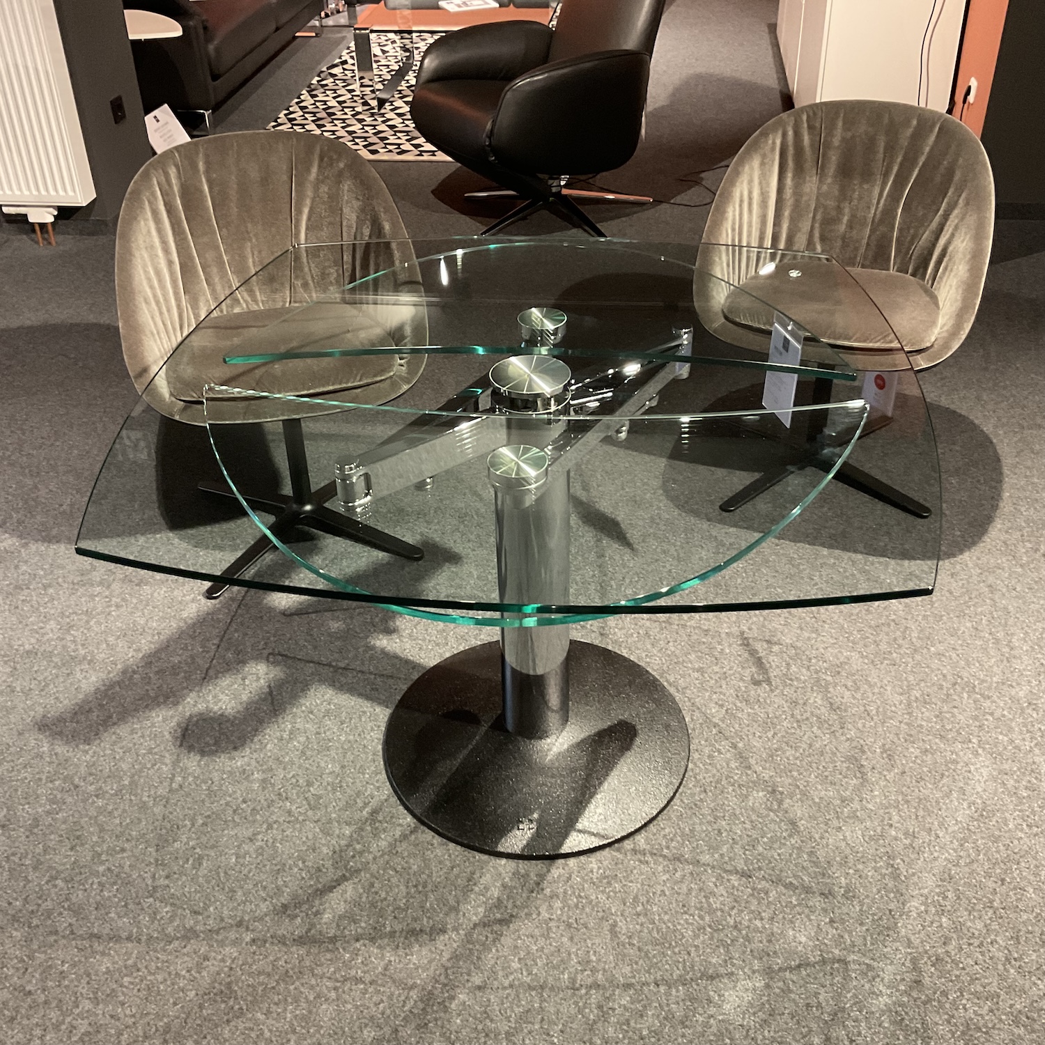 Esstisch Titan aus Glas und ausziehbar