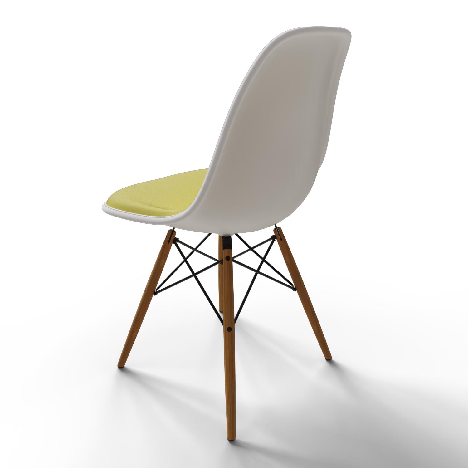 Stuhl Eames Plastic Side Chair DSW 44030700 in Gelb / Lindgrün