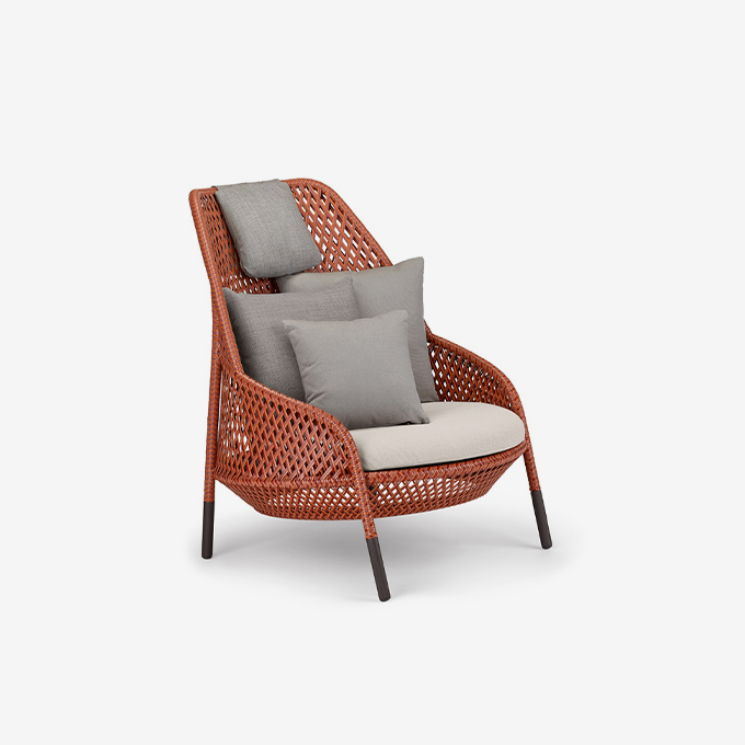 Wing Chair Ahnda - Geflecht Elemental Sitzkissen Cool/Siki