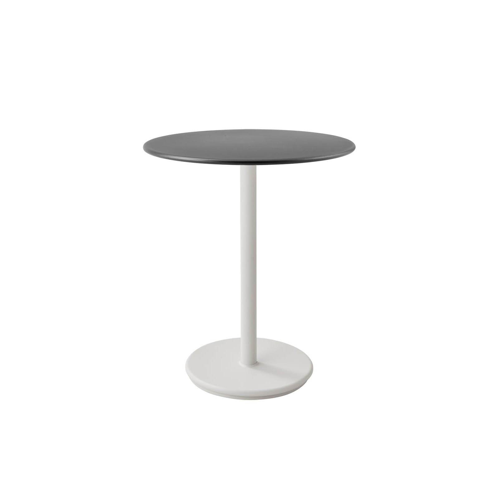 café Gestell zum Bistrotisch Durchmesser 60 cm Go aus Aluminium in White mit Tischplatte aus Aluminium in Lava Grey