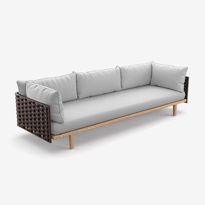 Sofa Sealine 3-Sitzer - Fiber 211 Titan Kissen Patio Grau