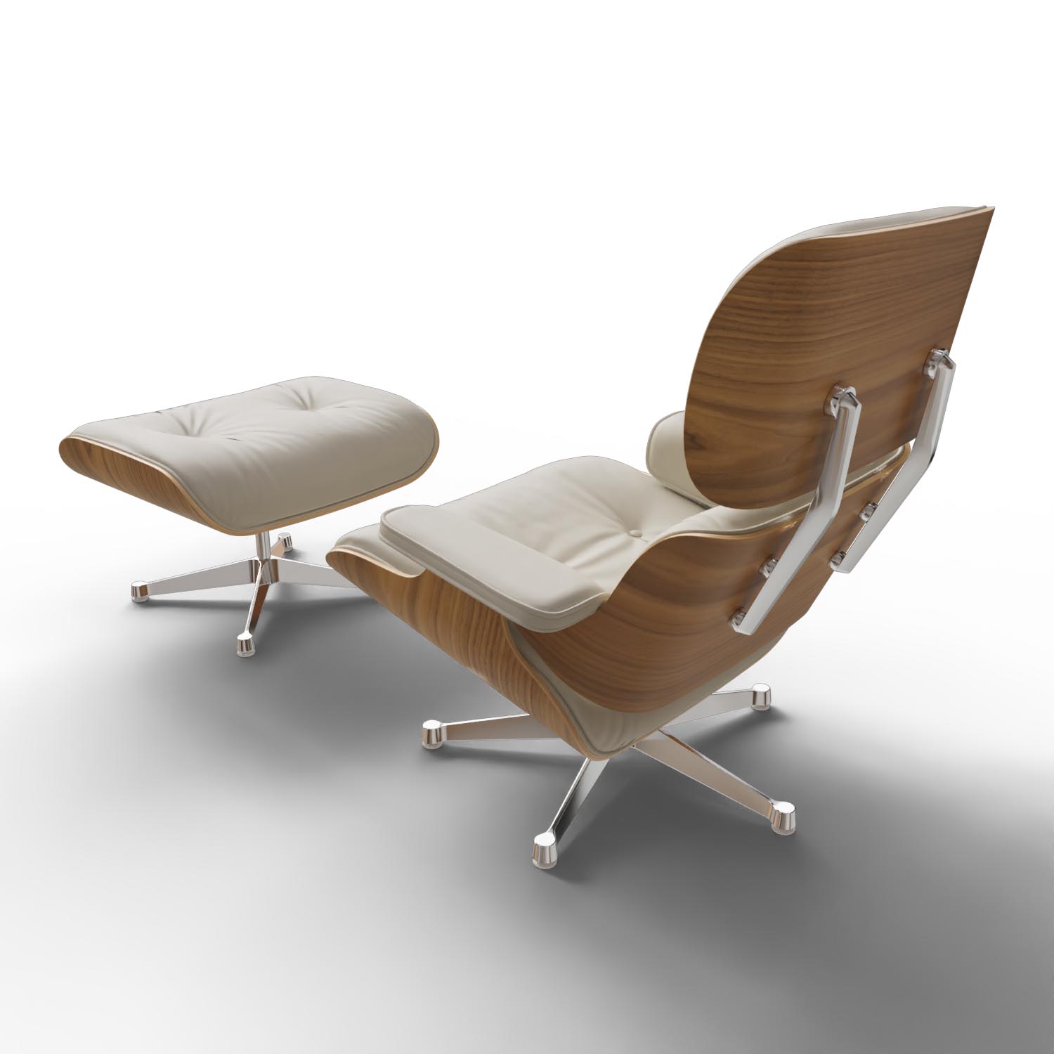 Lounge Chair und Ottoman 41211600 Nussbaumschale Leder in Ton