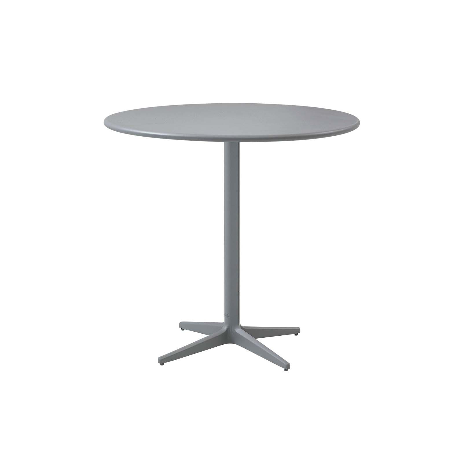 Drop Bistrotisch Durchmesser 80 cm aus Aluminium in Light Grey mit Tischplatte aus Aluminium in Lava Grey