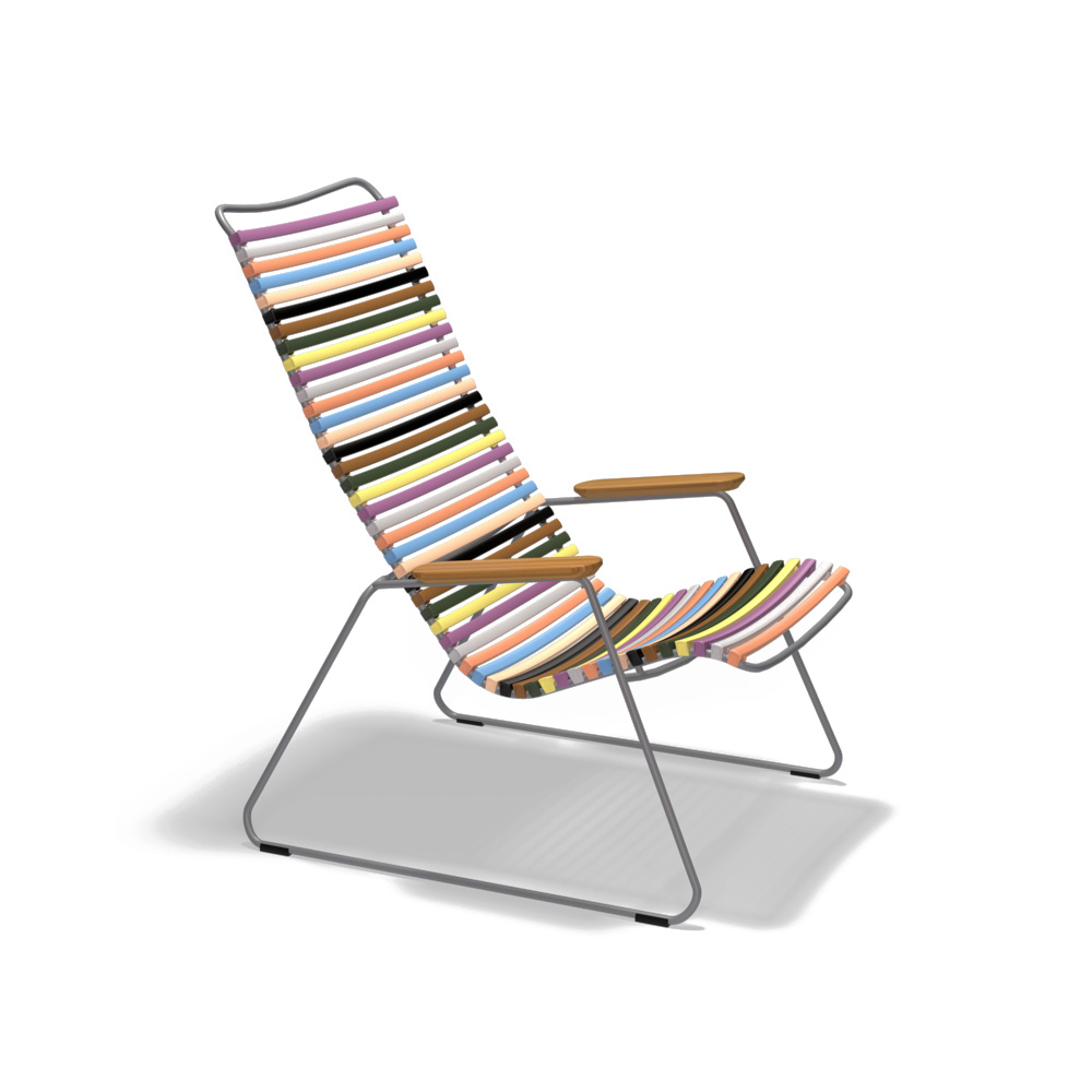 Lounge Chair Click mit Bambusarmlehnen, 10811-8318