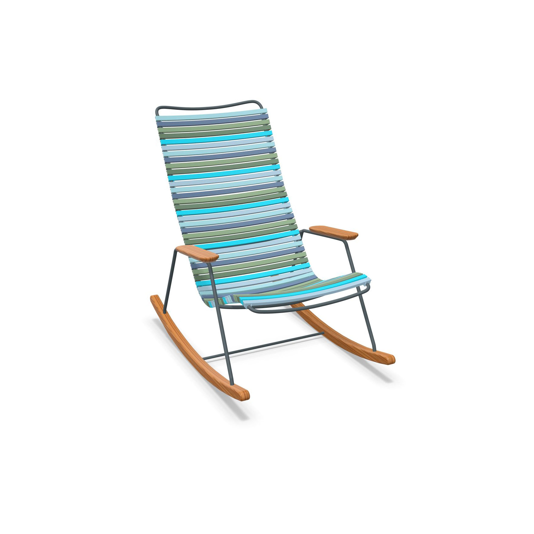 Rocking Chair Click mit Bambusarmlehnen 10804-8418 in Grau