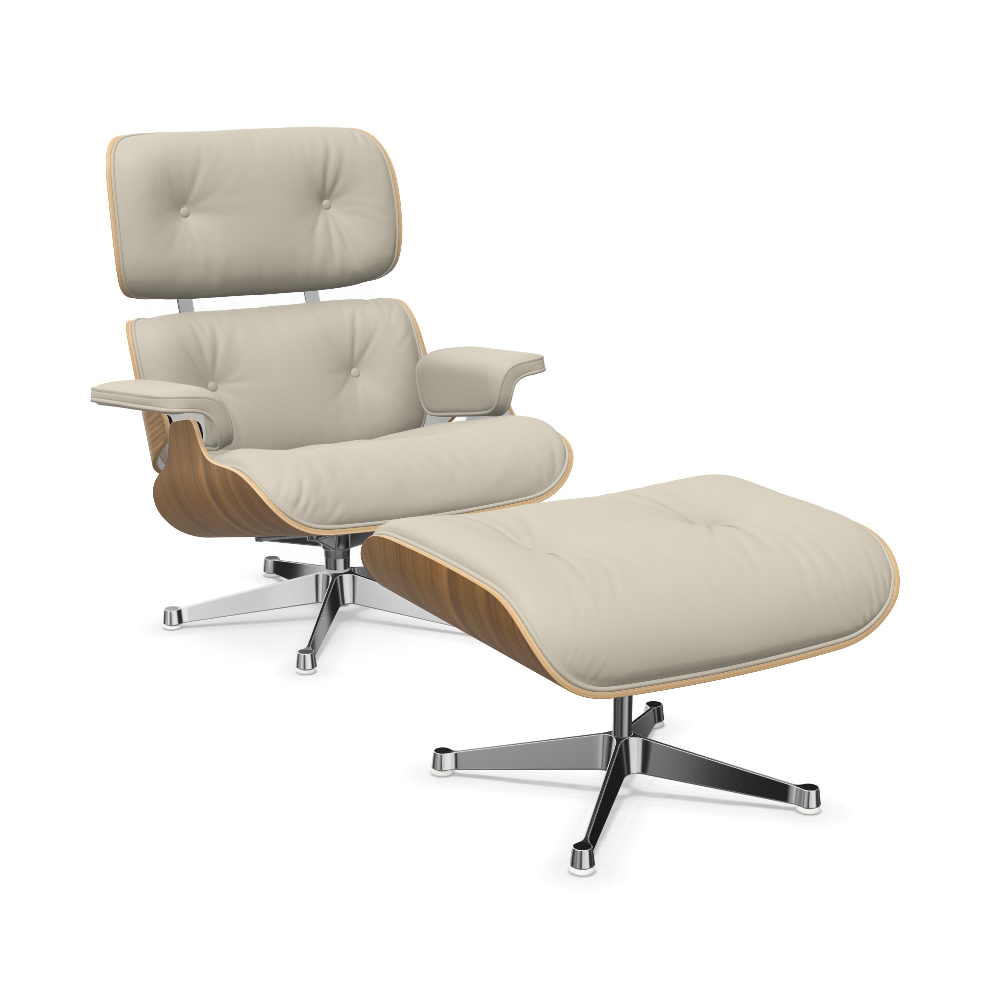 Lounge Chair und Ottoman 41211600 Nussbaumschale Leder in Ton