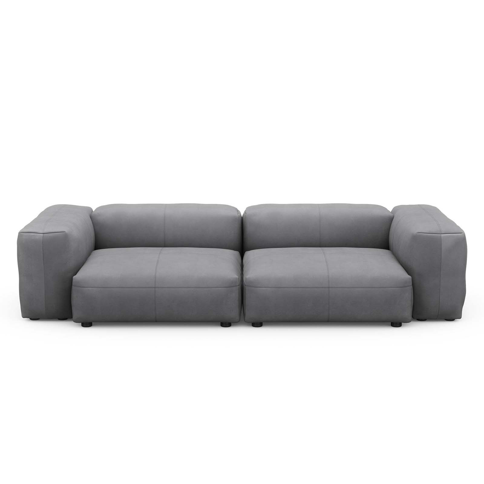 Two Seat Sofa M Leather Dark Grey