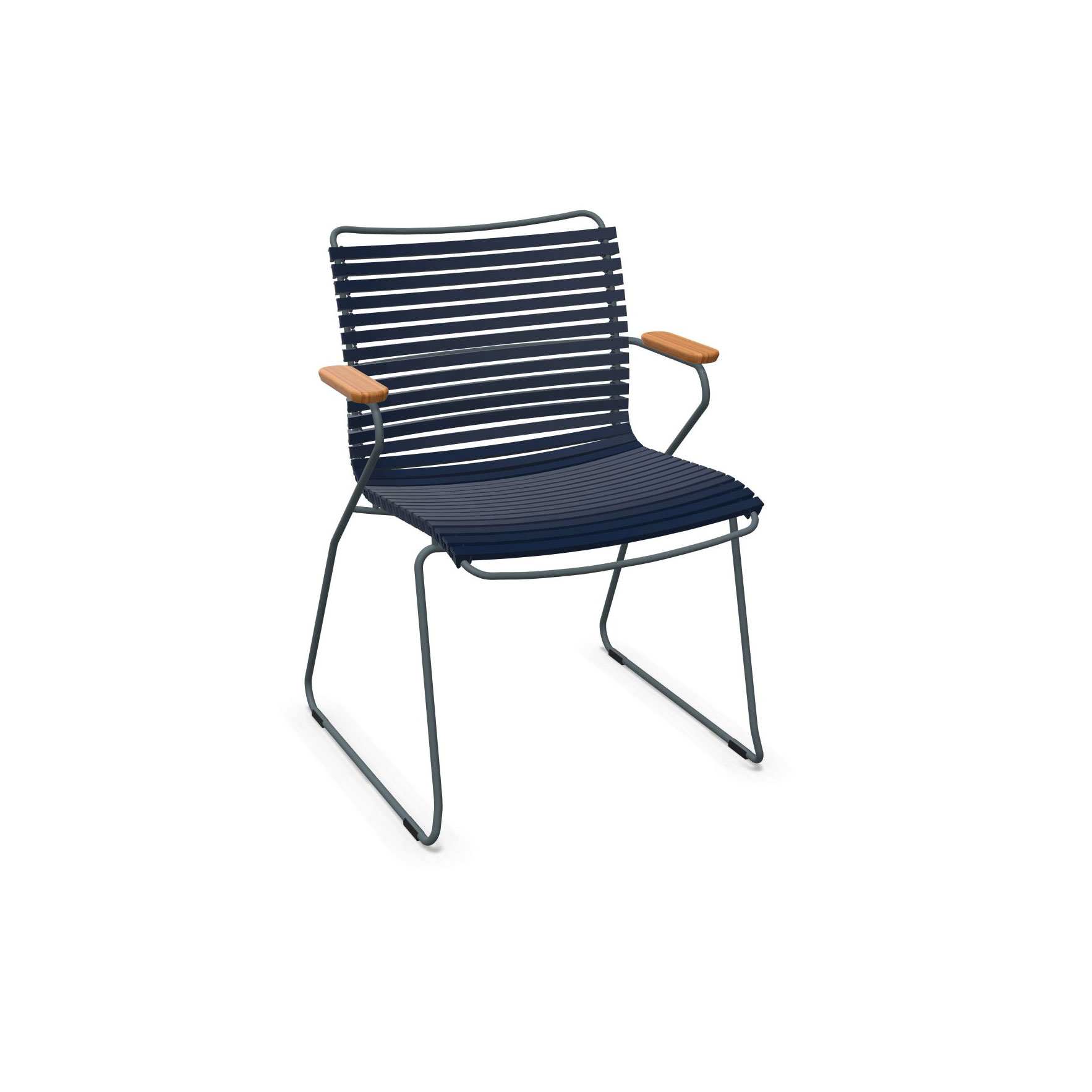 Dining Chair Click mit Bambusarmlehnen 10801-9118 in Blau