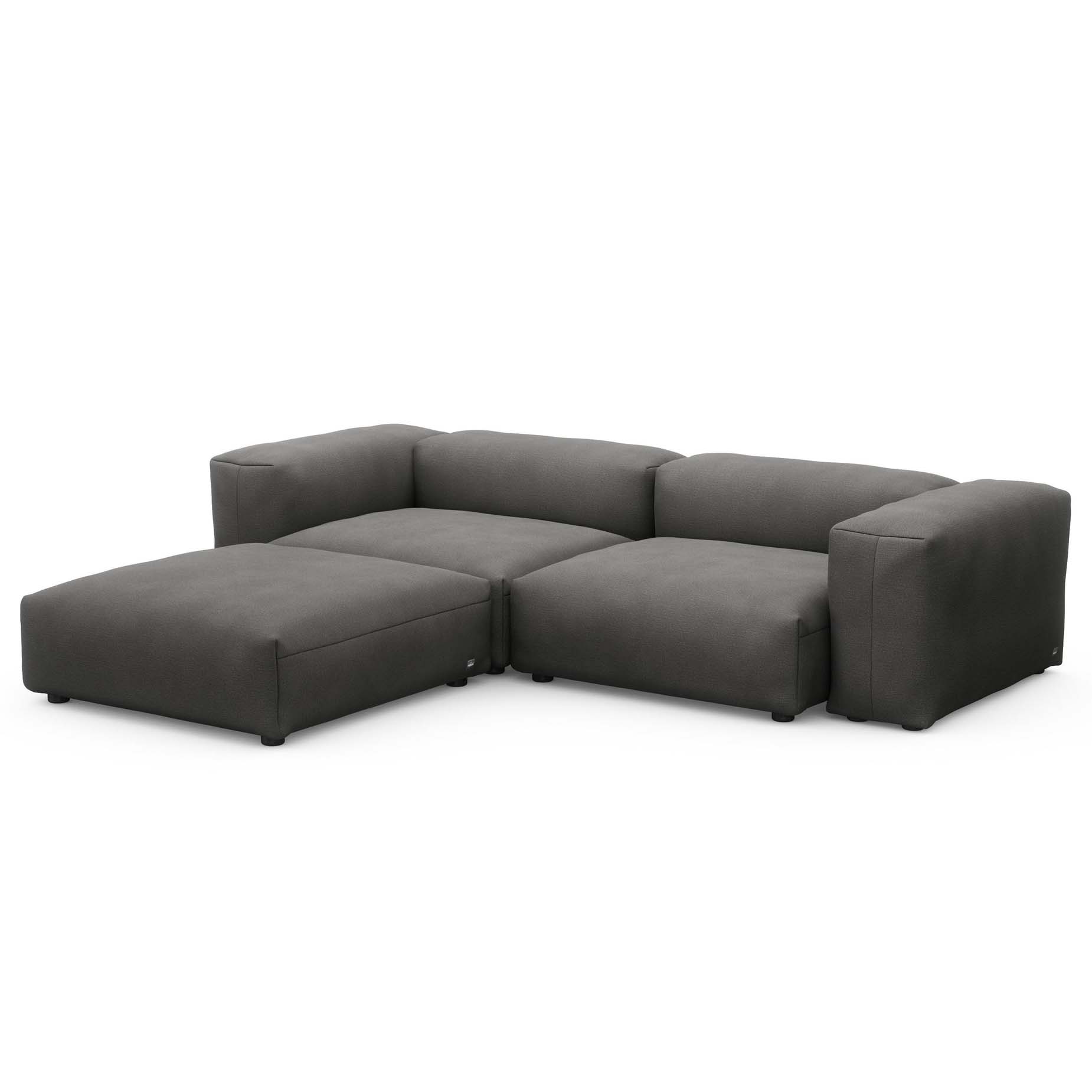 Corner Sofa L Linen Anthracite