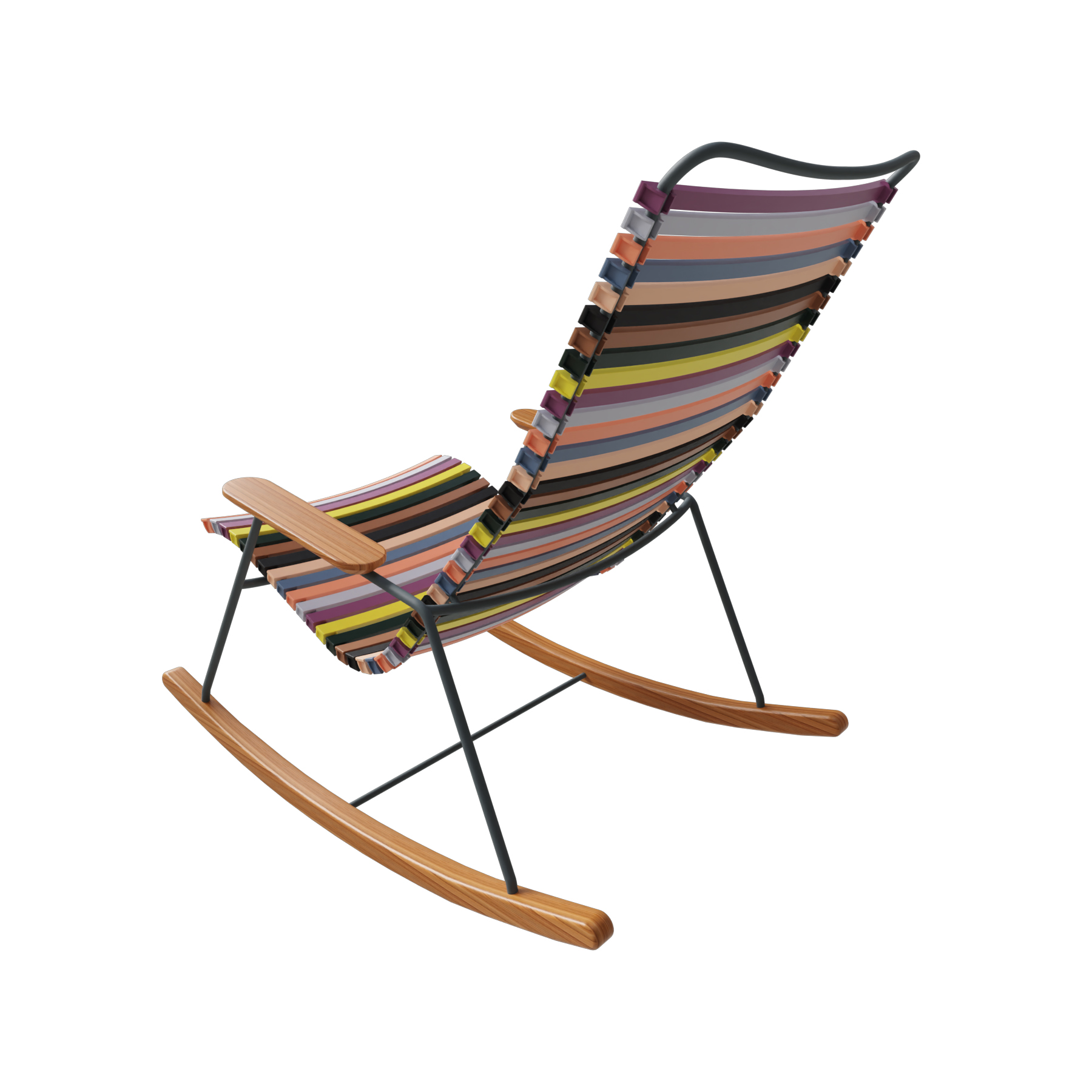 Rocking Chair Click mit Bambusarmlehnen  10804-8318 in Grau