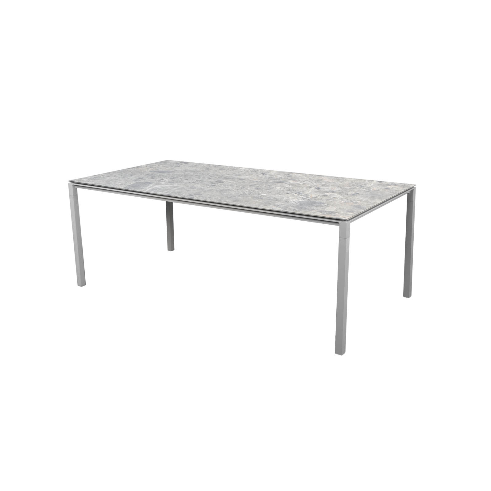 Tisch 200x100 cm Pure aus Aluminium in Light Grey mit Tischplatte aus Ceramic in Multi Colour