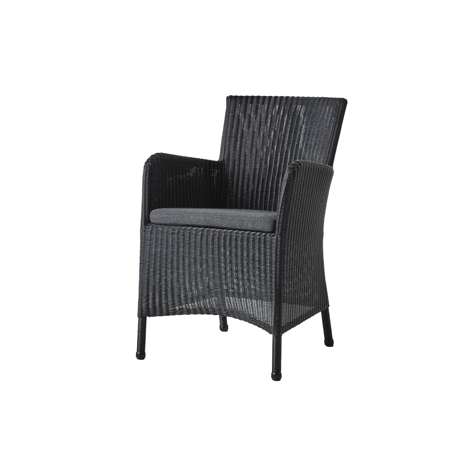 Hampsted Stuhl aus Cane-line Weave in Black mit Kissen aus Cane-line Natté in Black