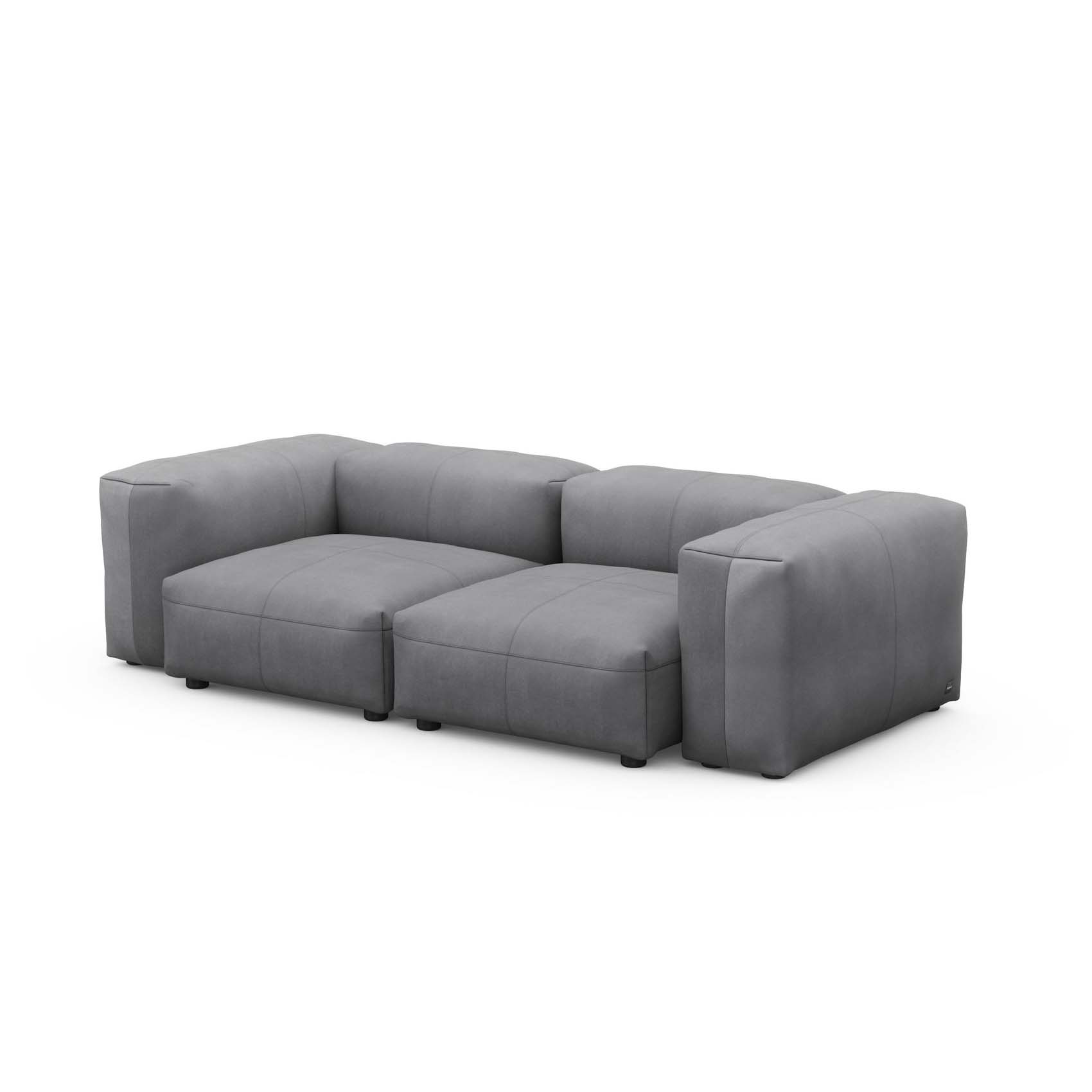 Two Seat Sofa S Leather Dark Grey
