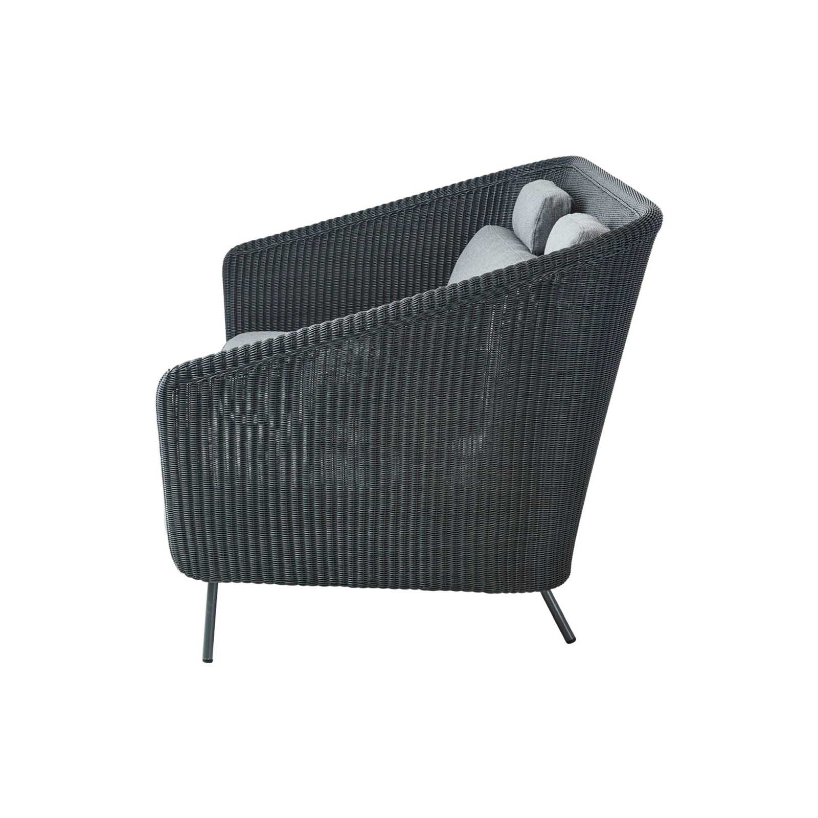 Mega 2-Sitzer Sofa aus Cane-line Weave in Graphite mit Kissen aus  in