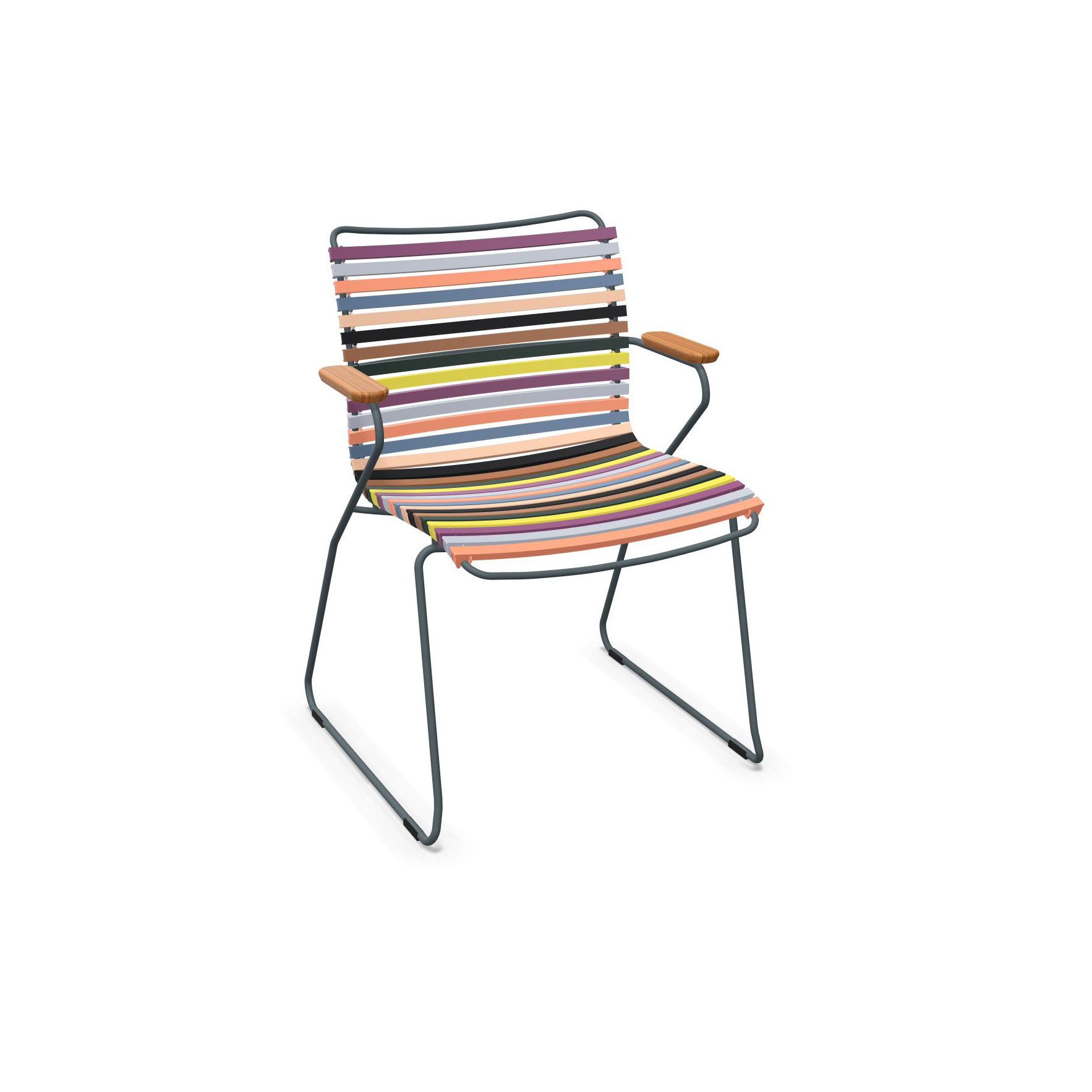 Dining Chair Click mit Bambusarmlehnen 10801-8318 in Mehrfarbig