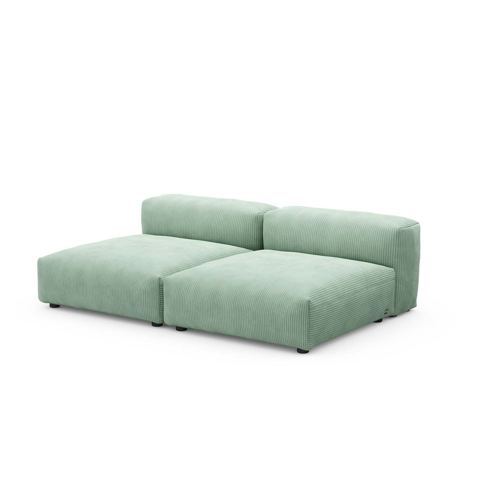 Two Seat Lounge Sofa L Cord Velours Duck Egg