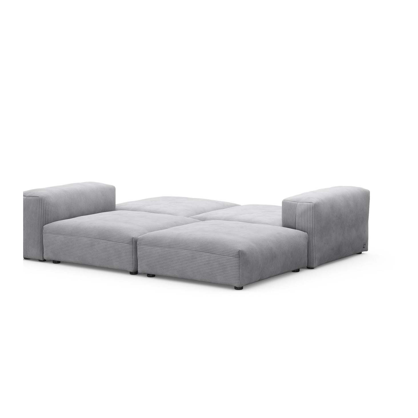 Sofa Loveseat L Cord Velours Light Grey