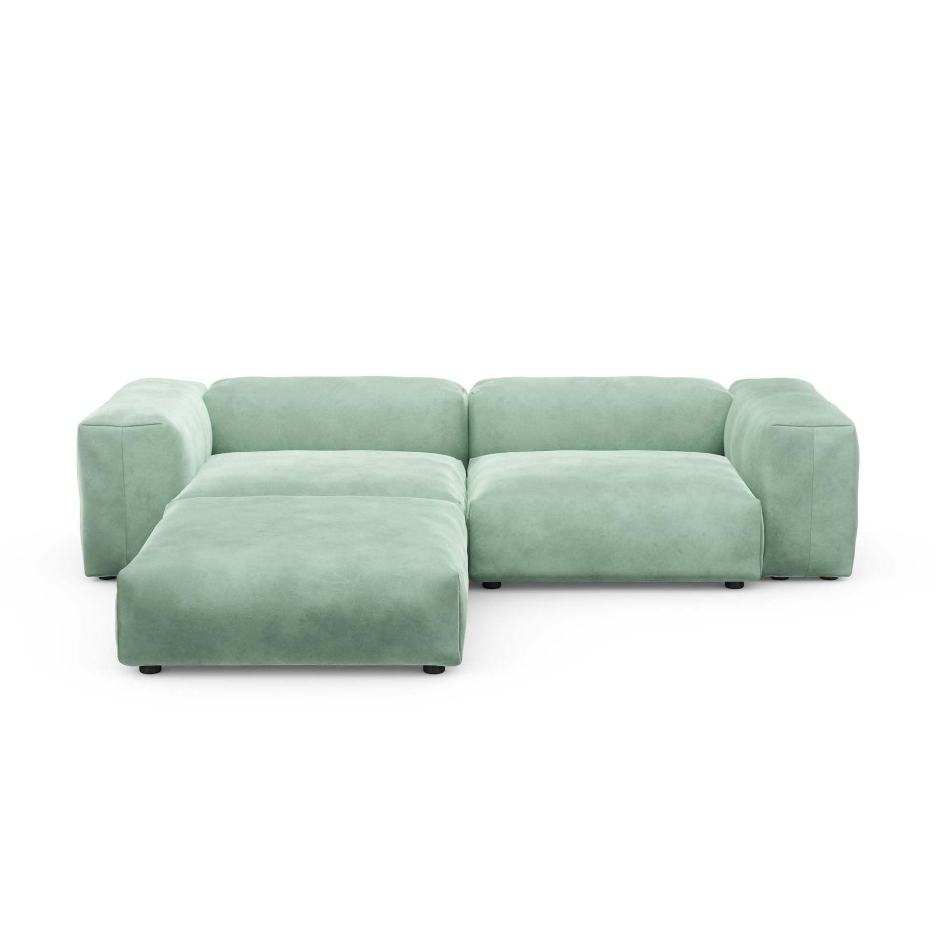 Corner Sofa L Velvet Mint