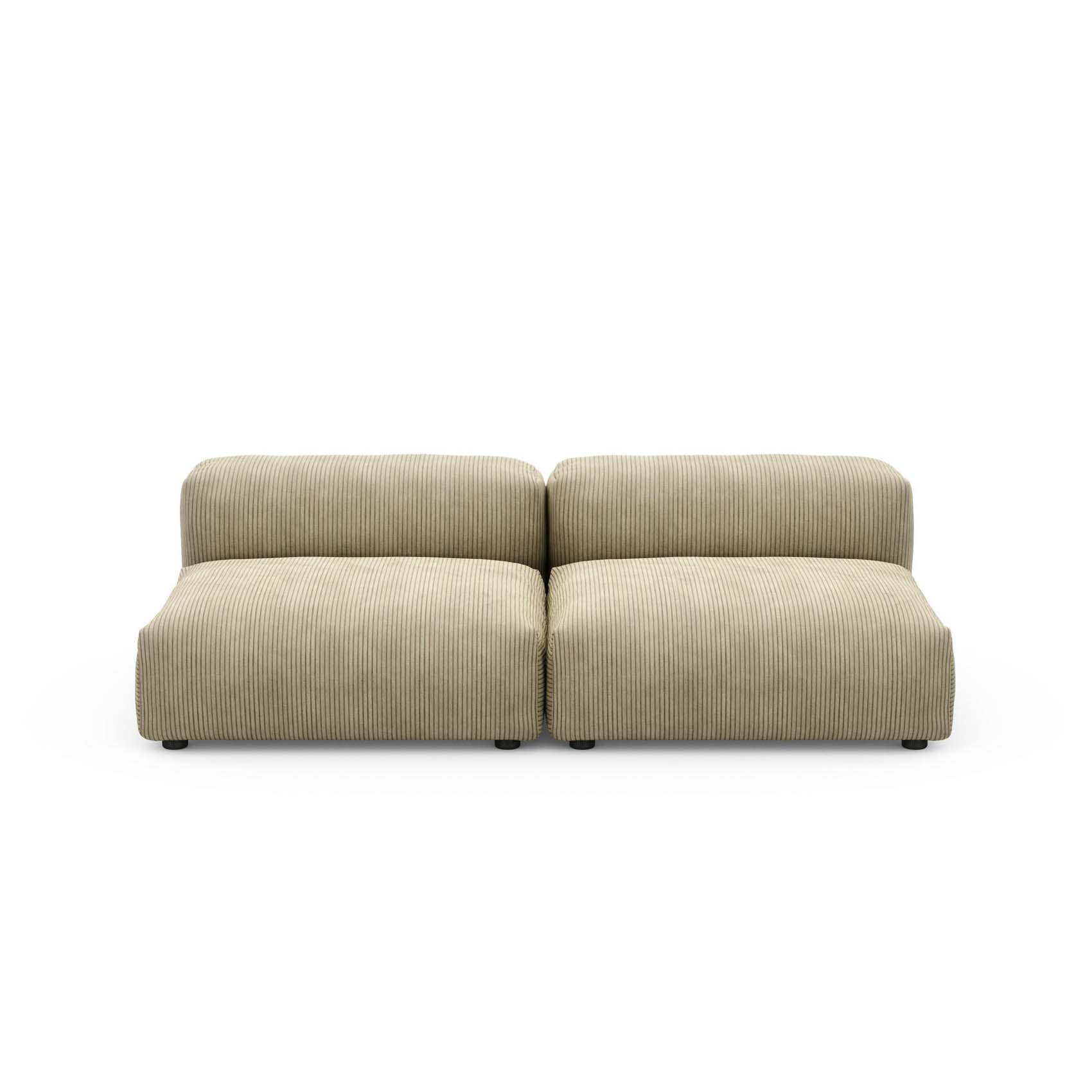 Two Seat Lounge Sofa M Cord Velours Khaki