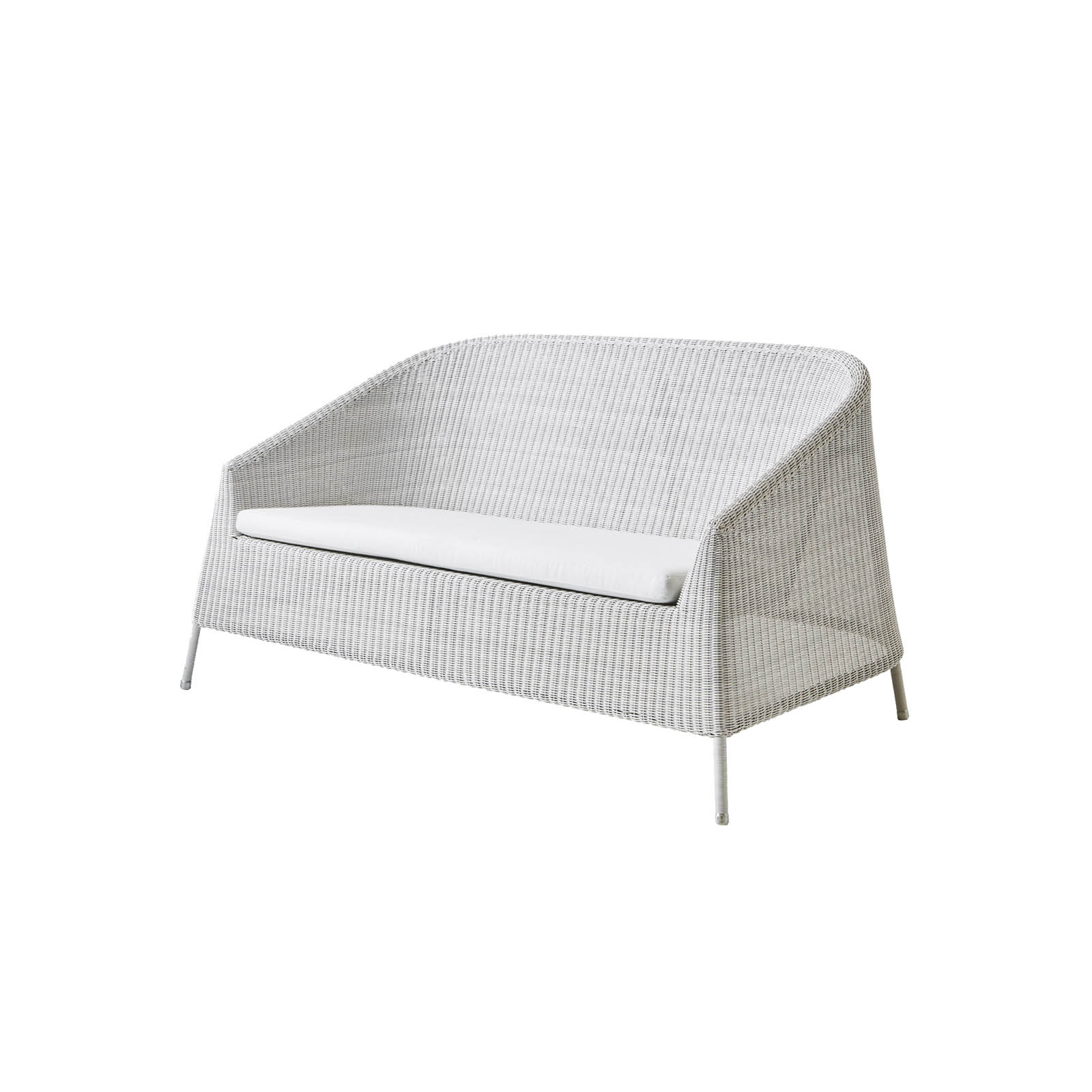 Kingston 2-Sitzer Sofa aus Cane-line Weave in White Grey mit Kissen aus Cane-line Natté in White